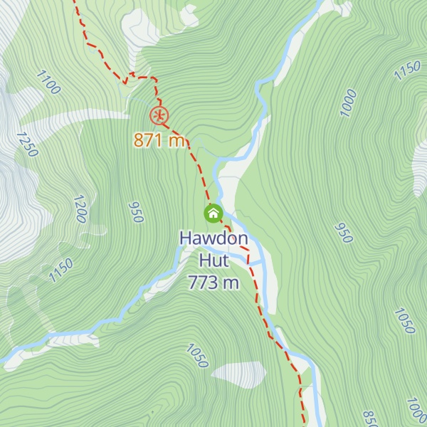 Map of Hawdon Hut