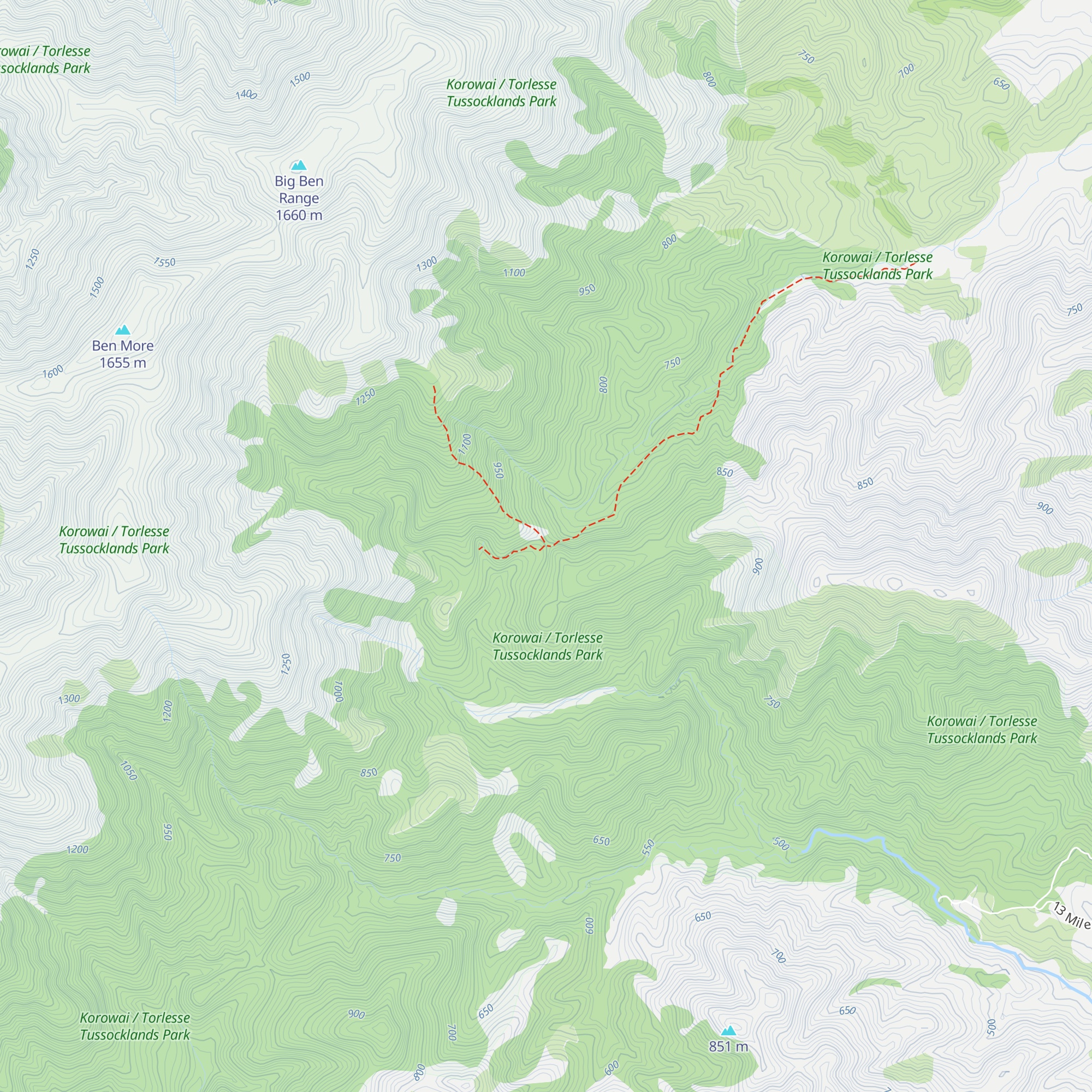 Benmore Hut map