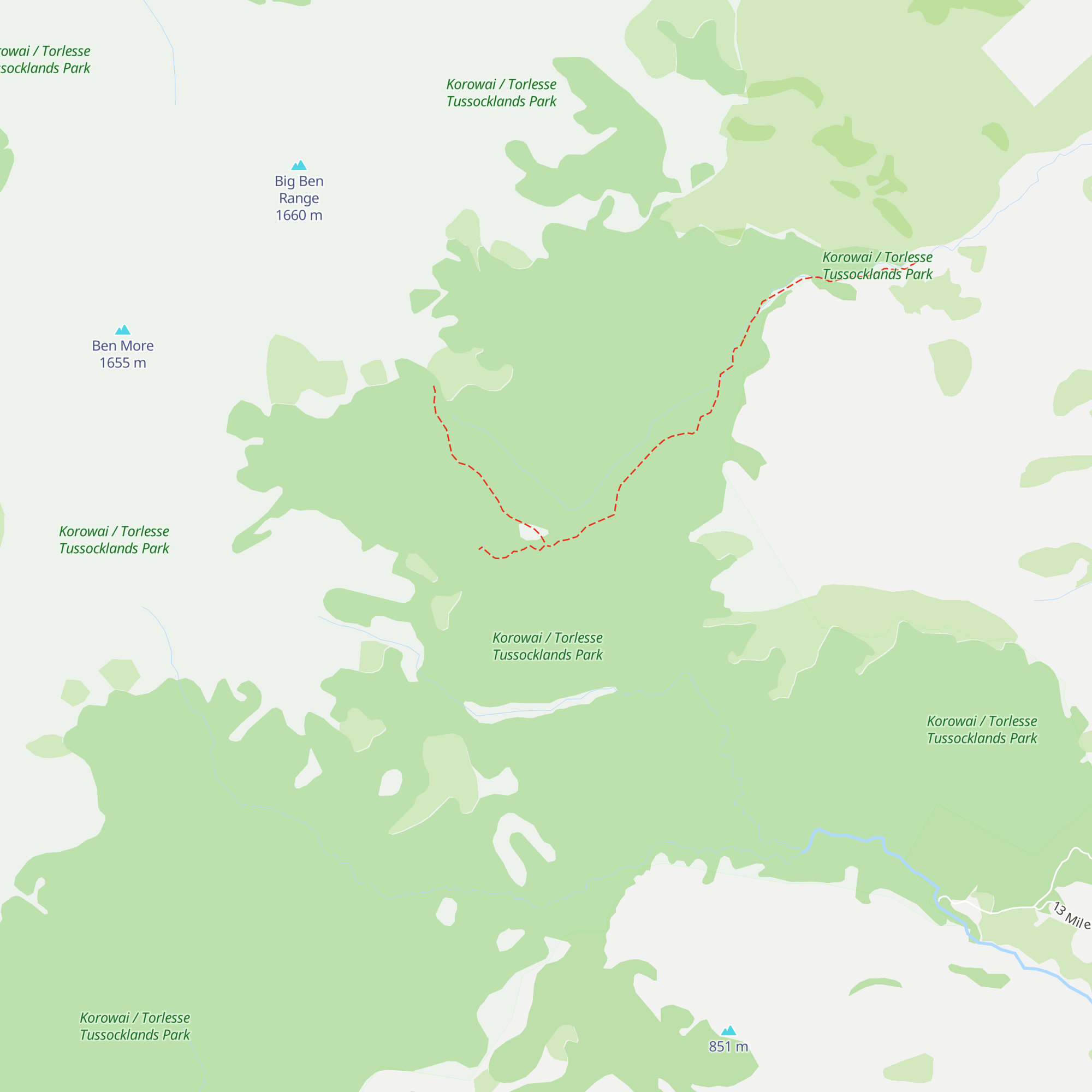 Benmore Hut map