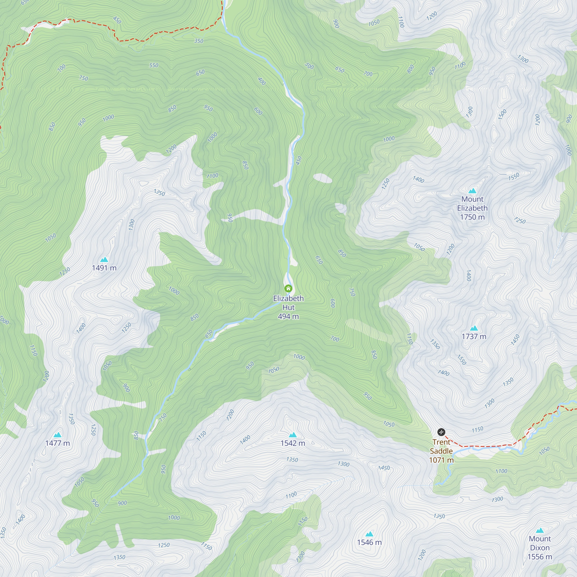 Elizabeth Hut map