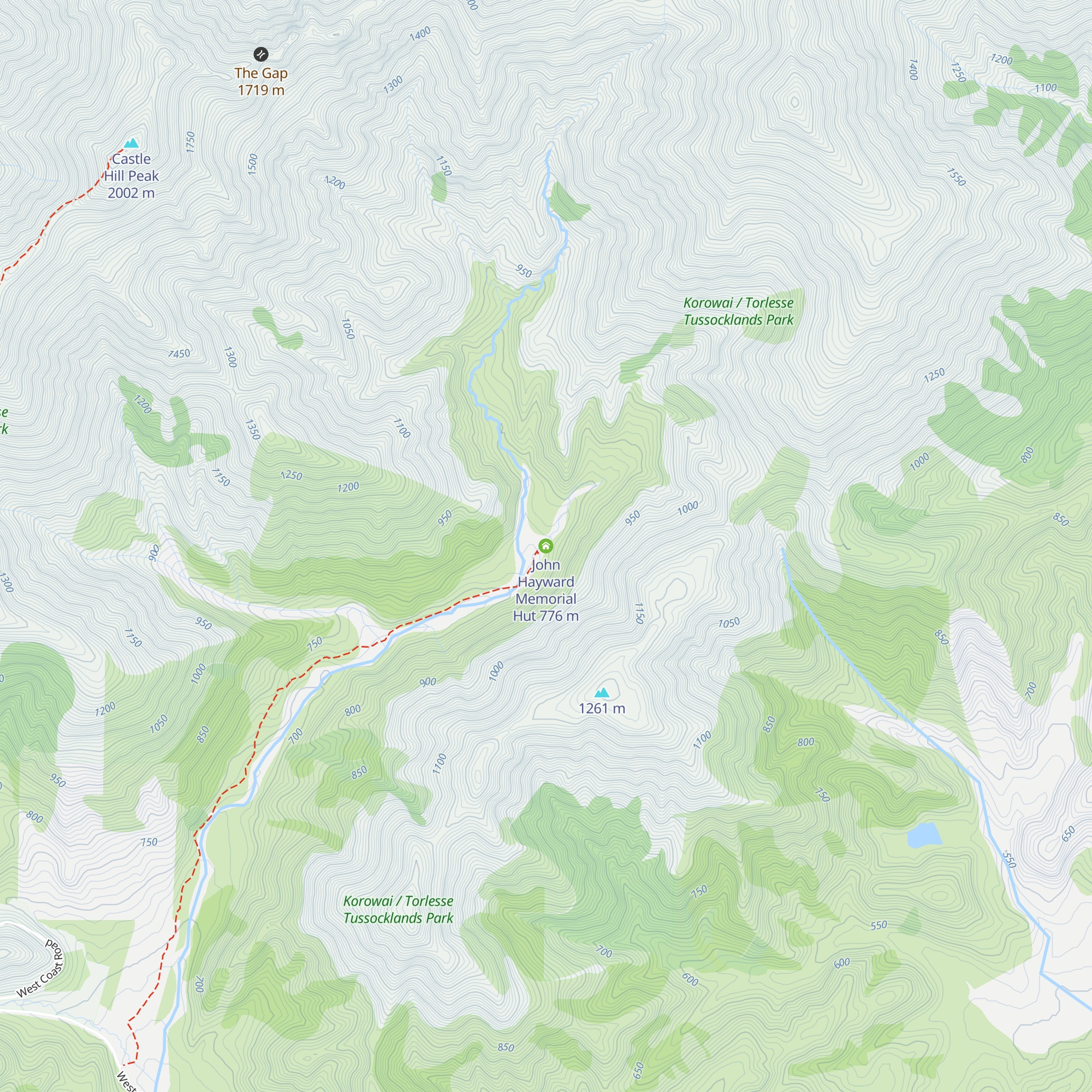 John Hayward Memorial Hut map