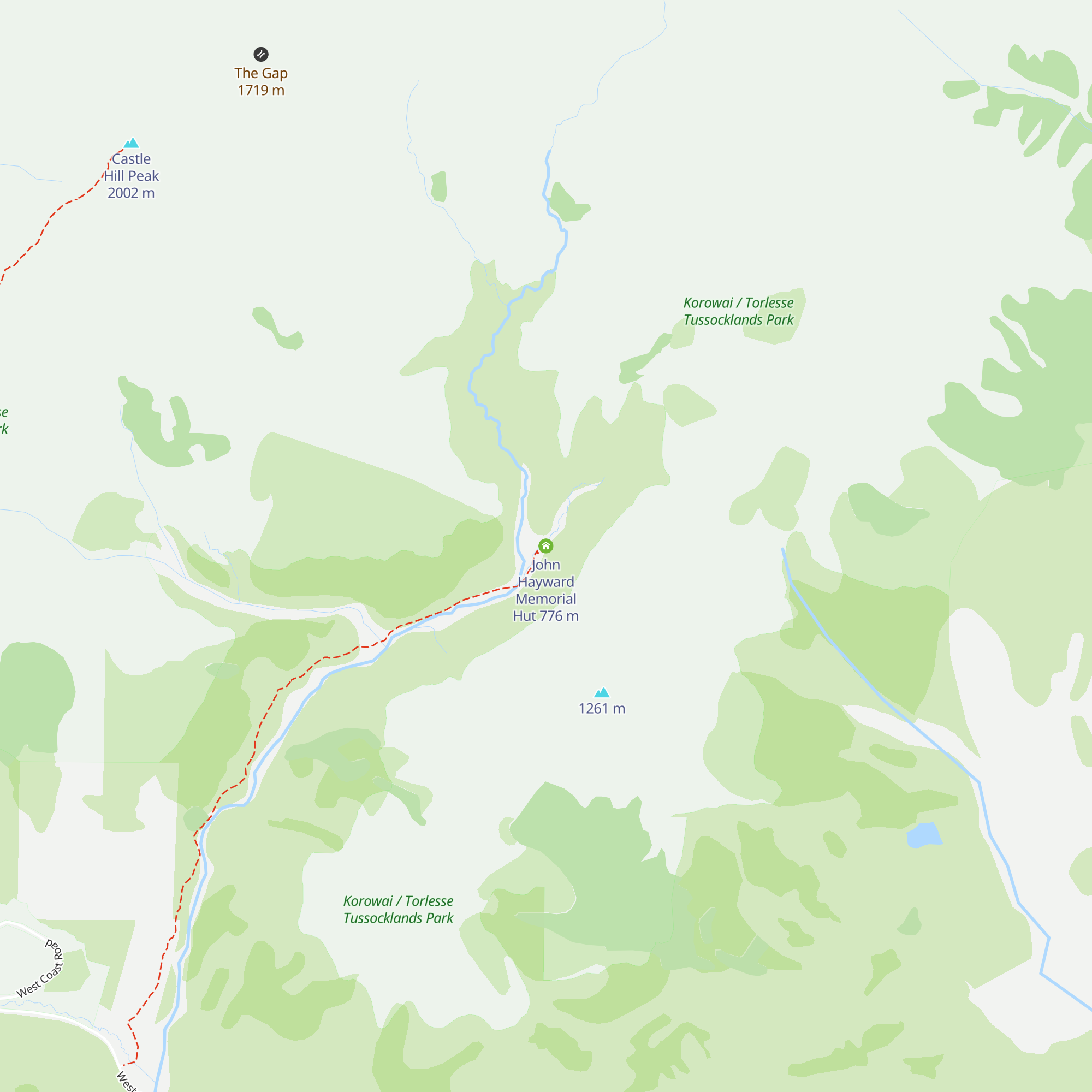 John Hayward Memorial Hut map