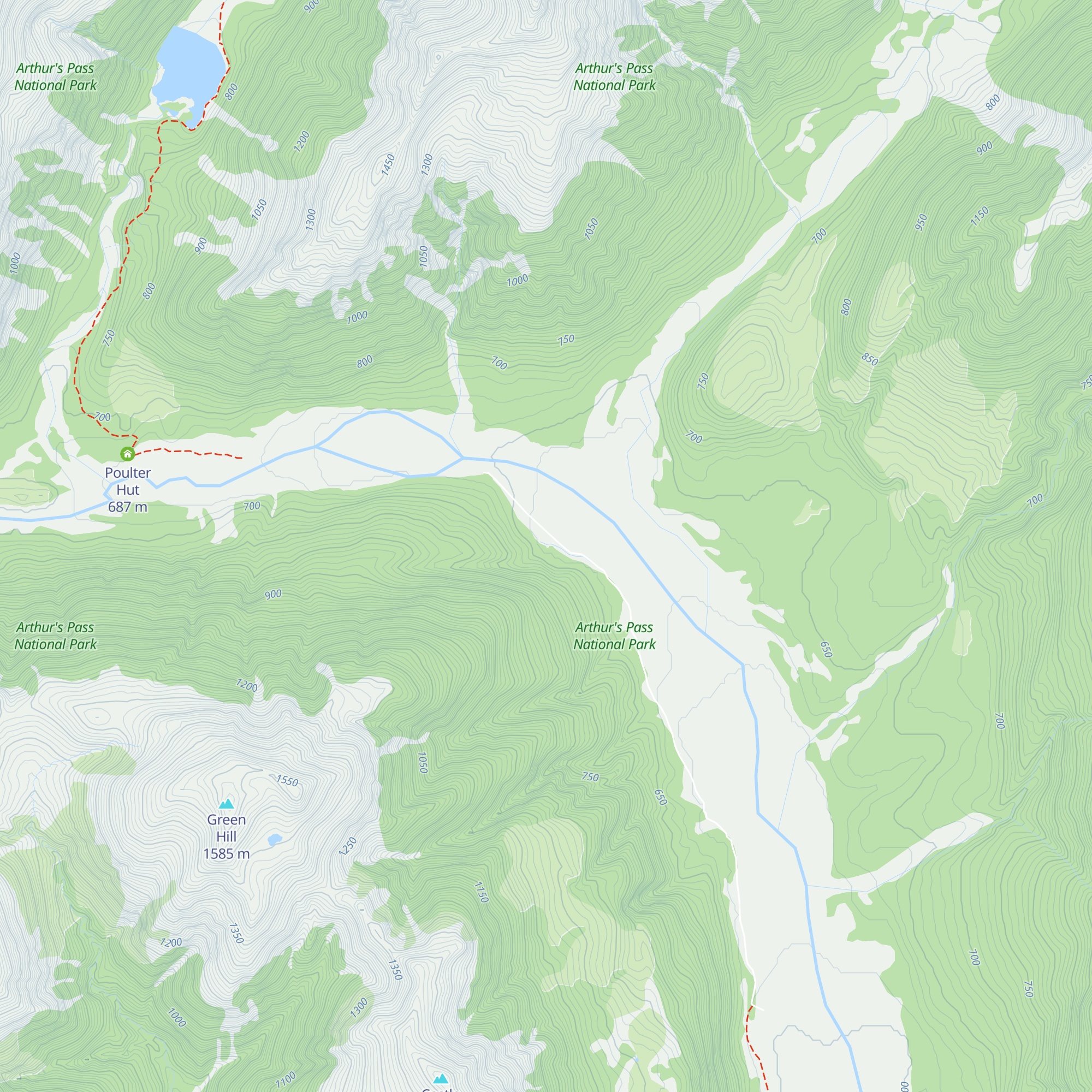Trust/Poulter Hut map