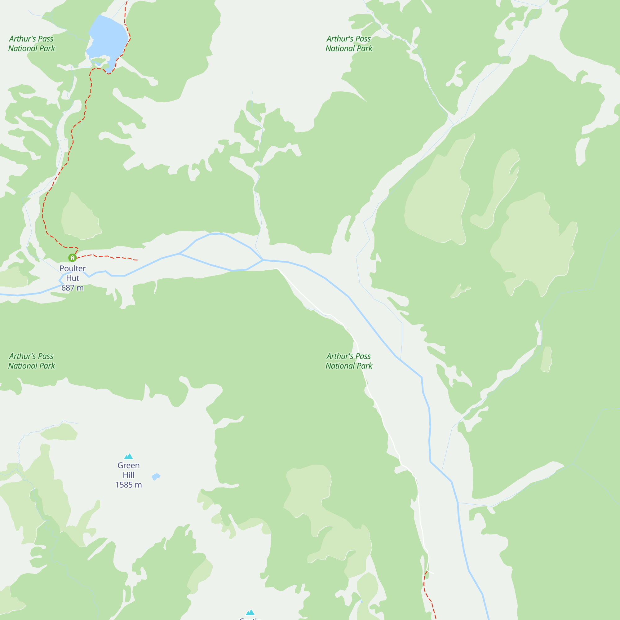 Trust/Poulter Hut map