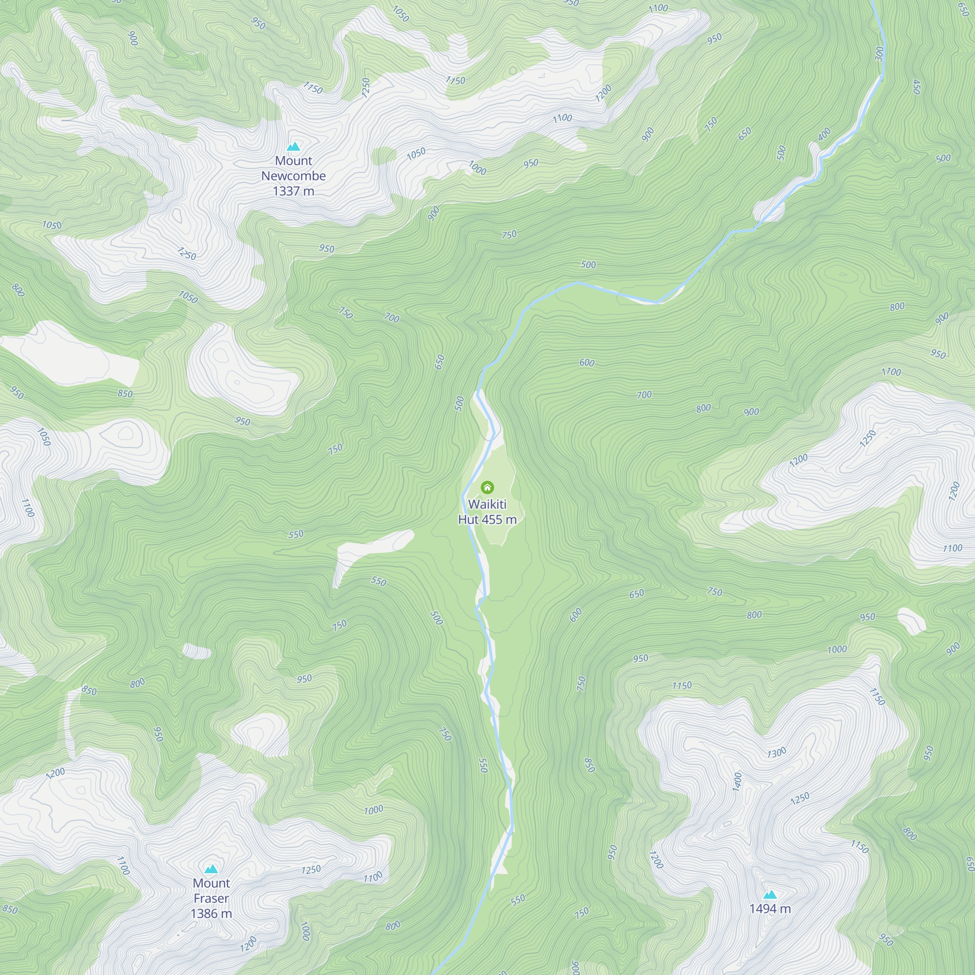Waikiti Hut map