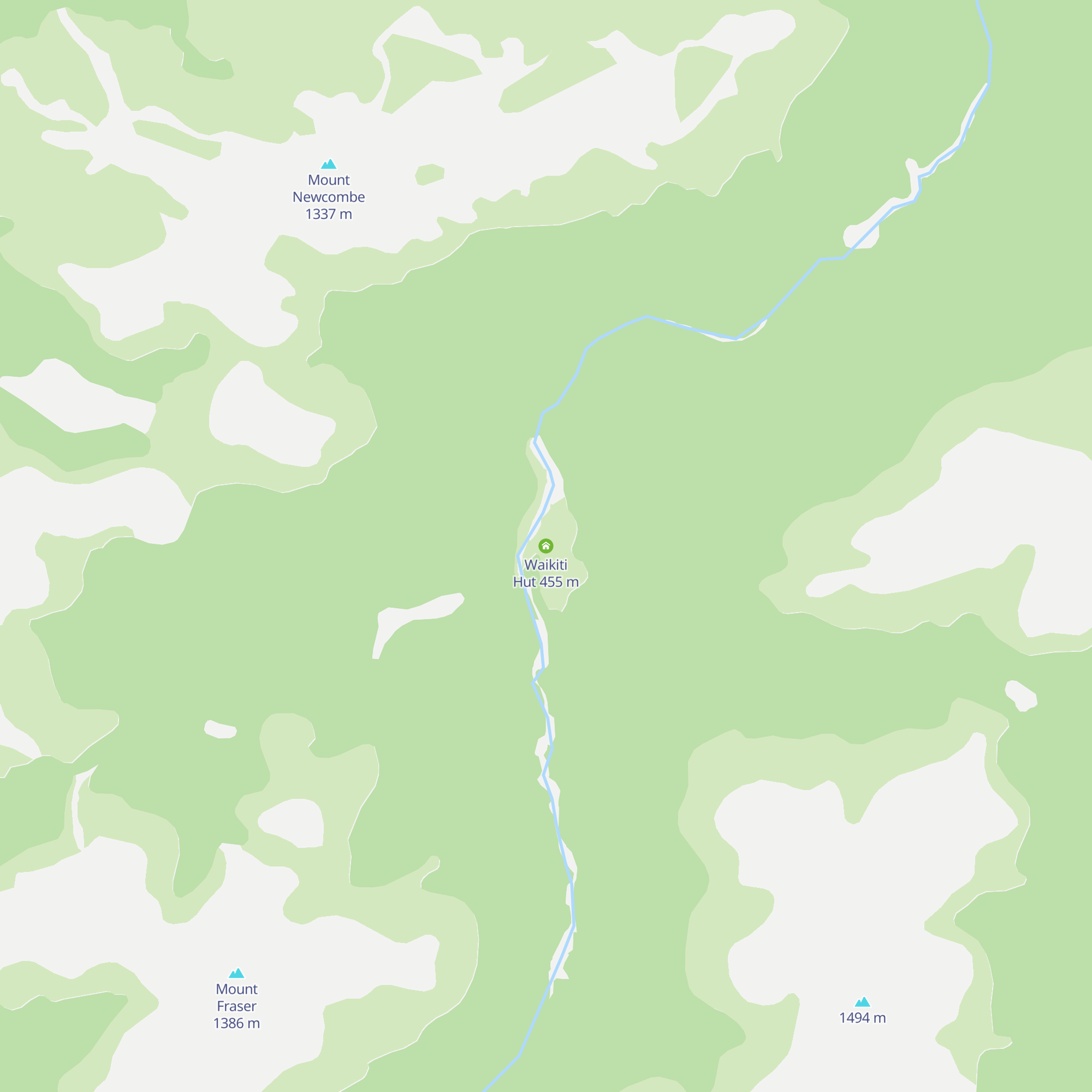 Waikiti Hut map