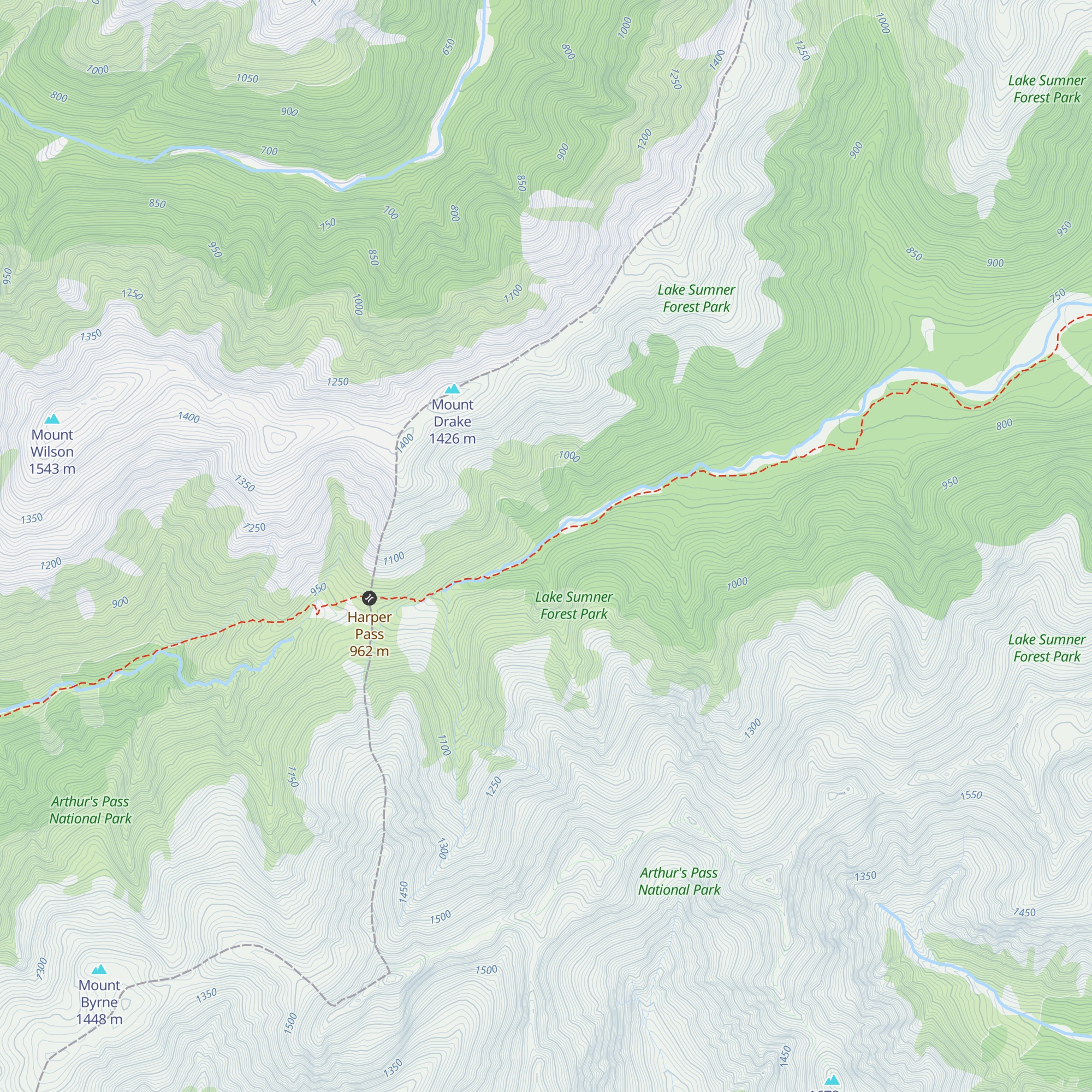 Harper Pass Bivvy map