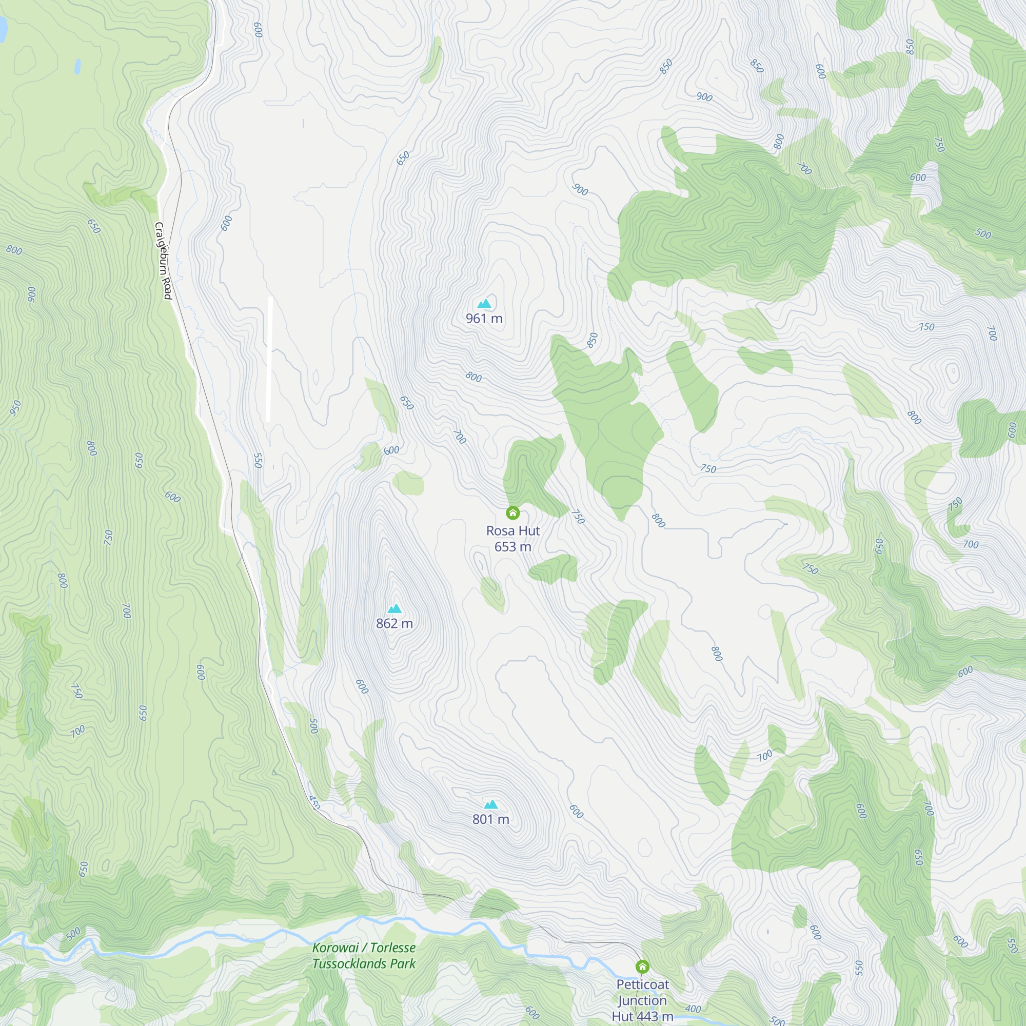 Rosa Hut map