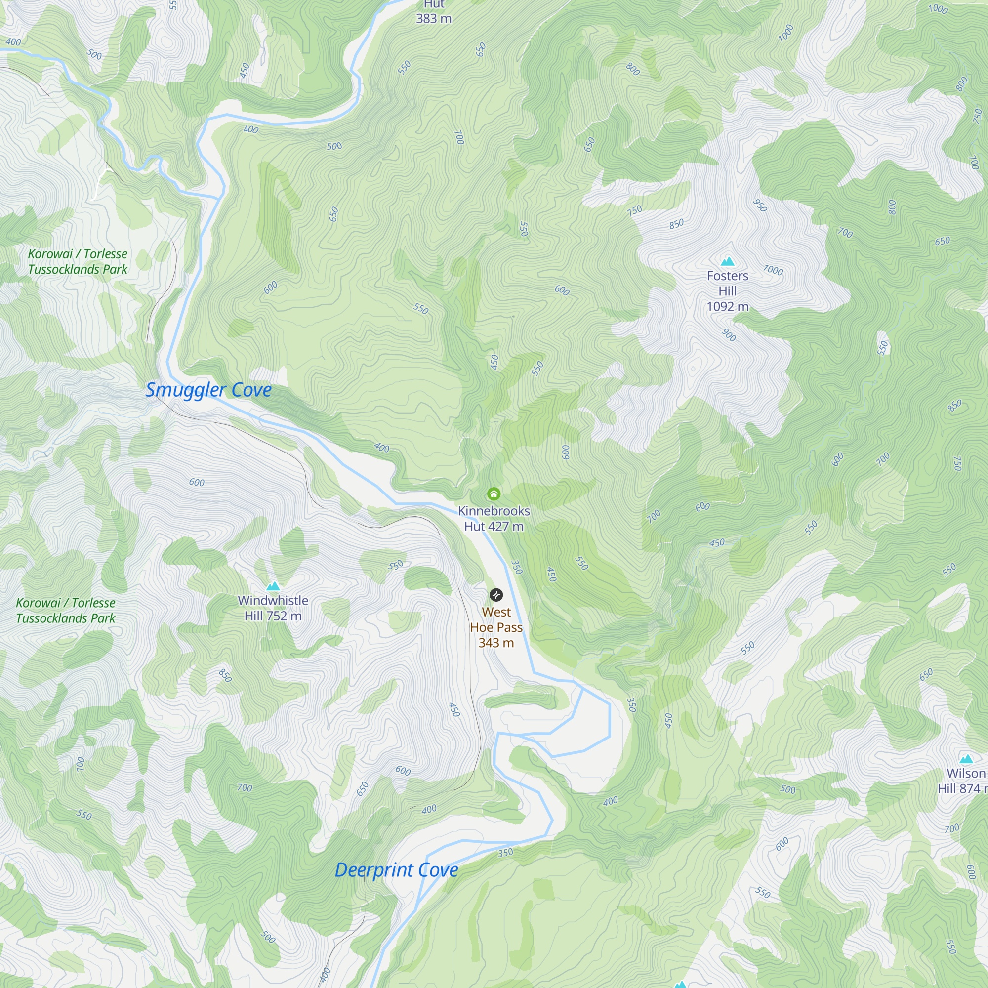 Kinnebrooks Hut map