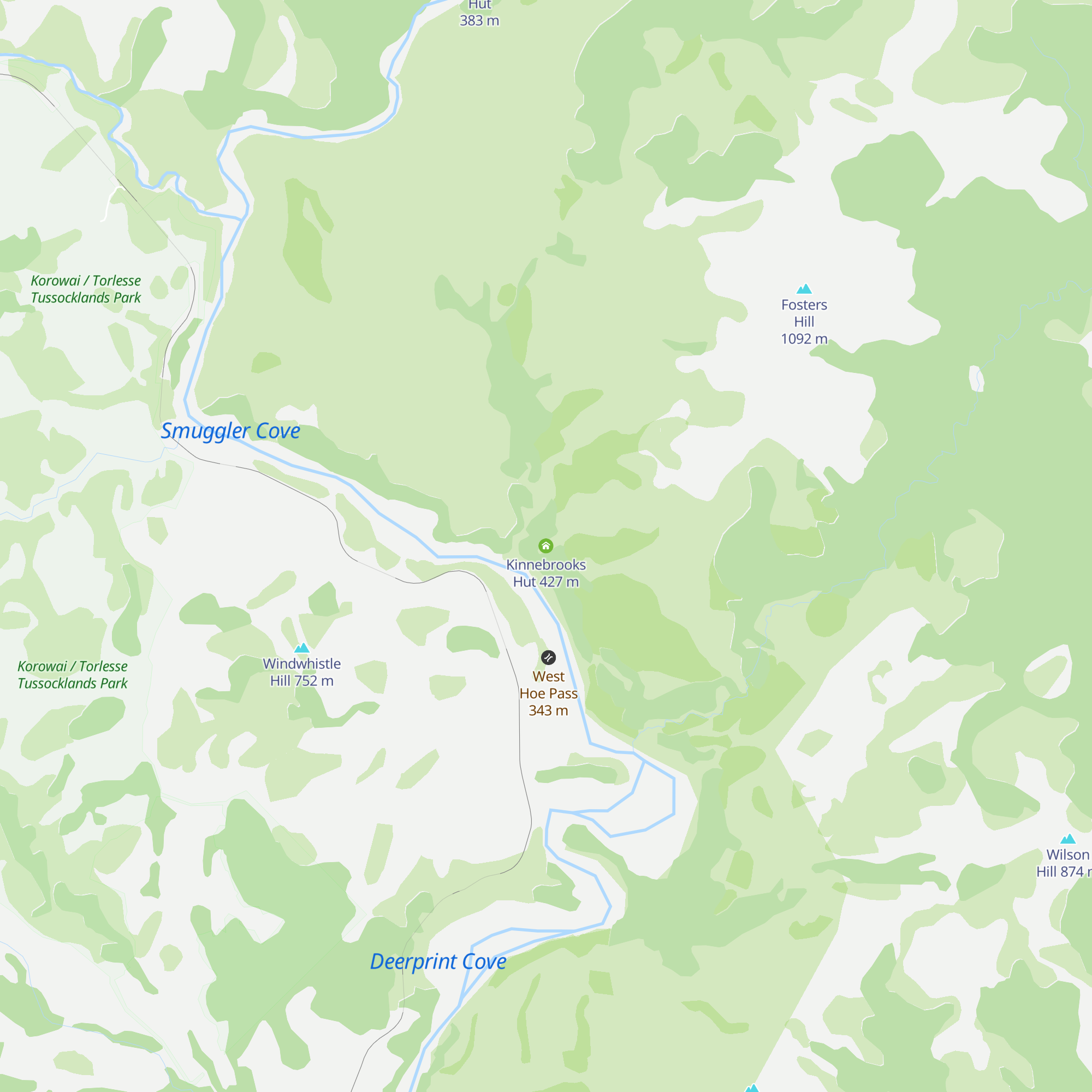 Kinnebrooks Hut map