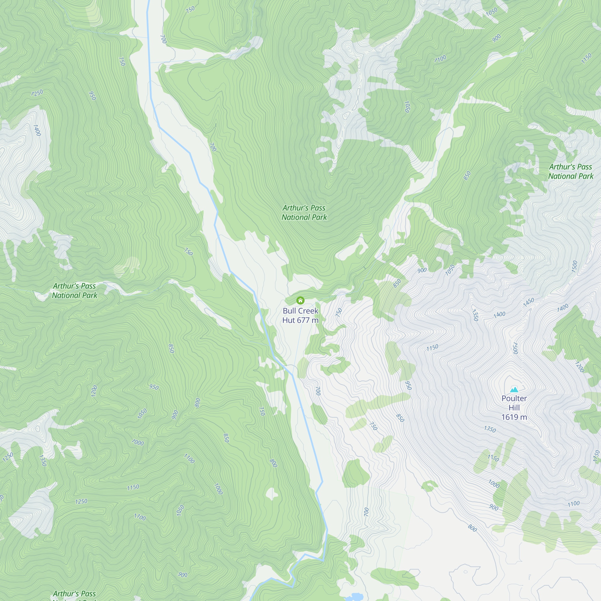 Bull Creek Hut map