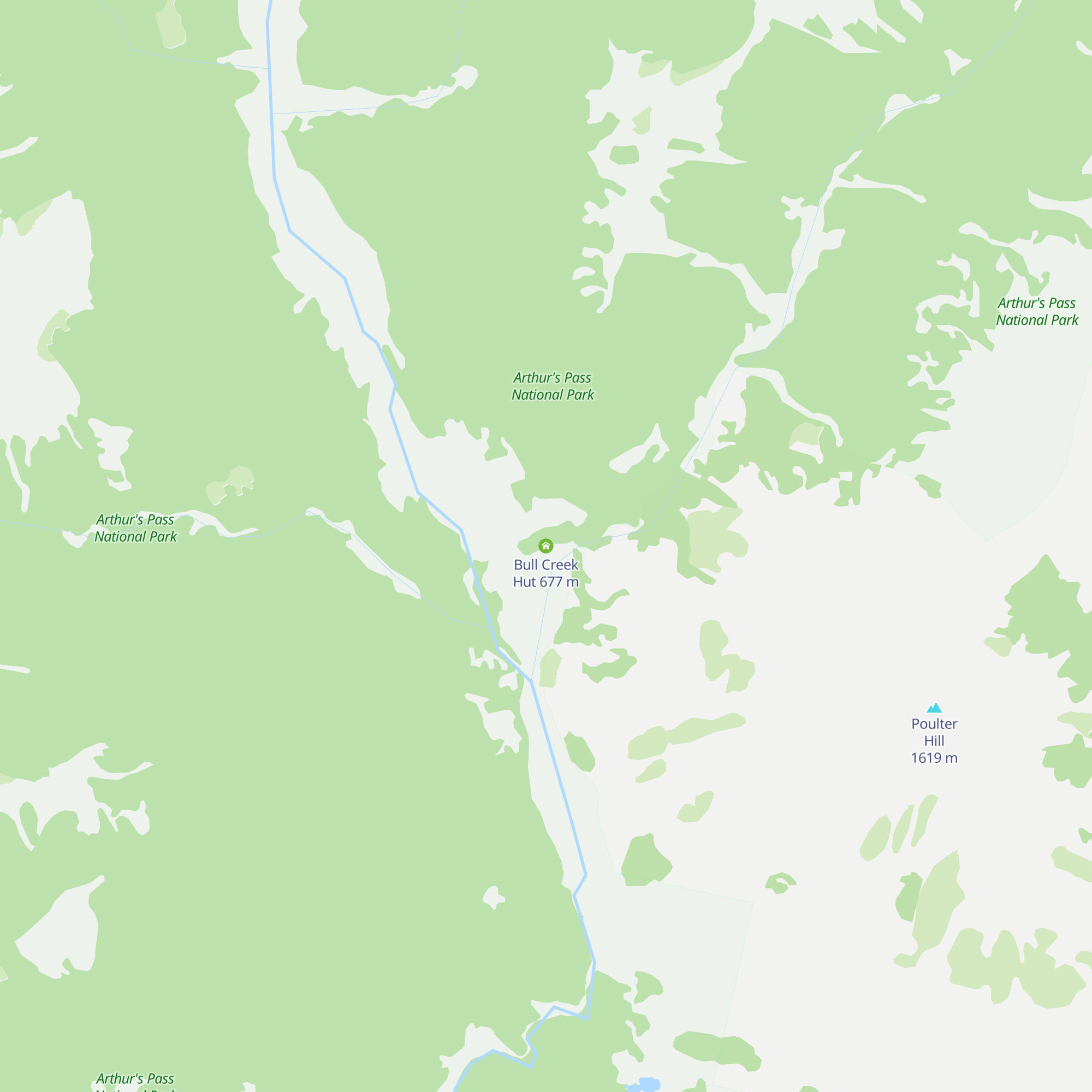 Bull Creek Hut map