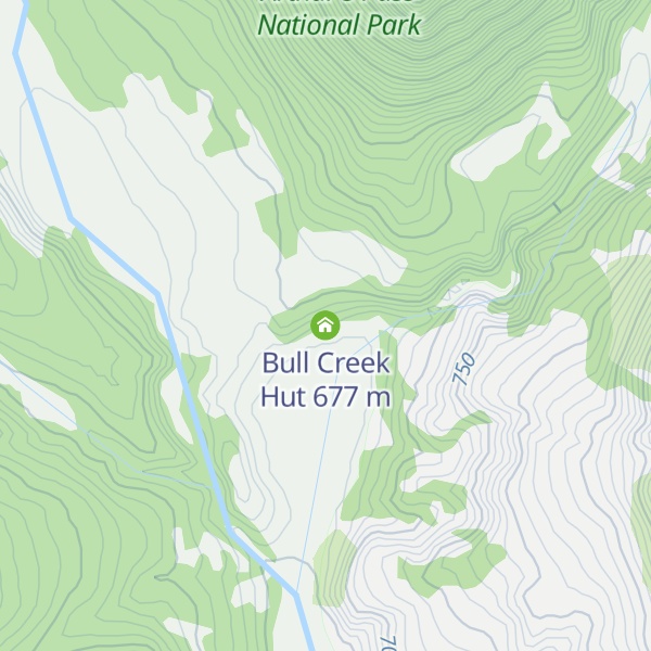 Map of Bull Creek Hut