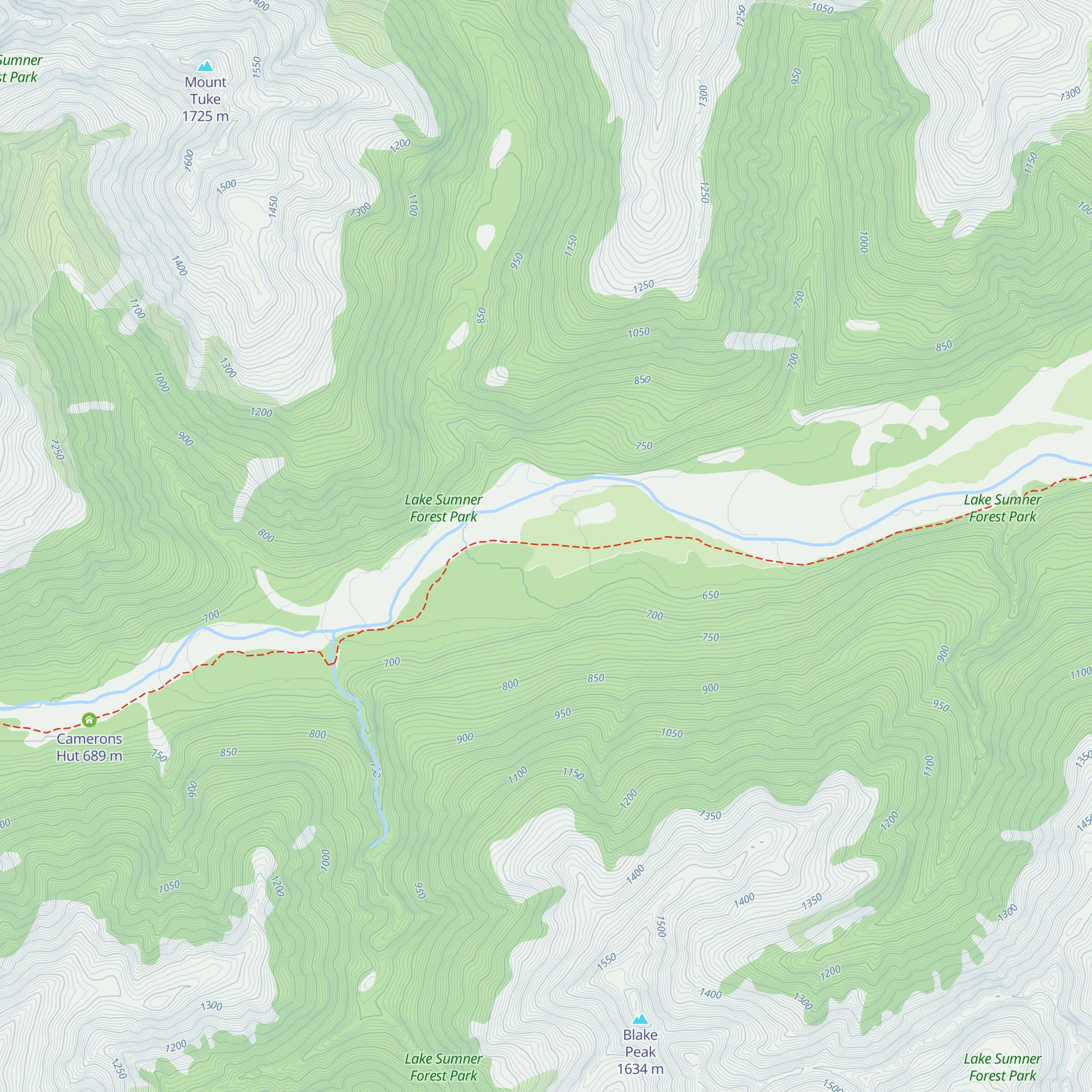 Hurunui No 3 Hut map