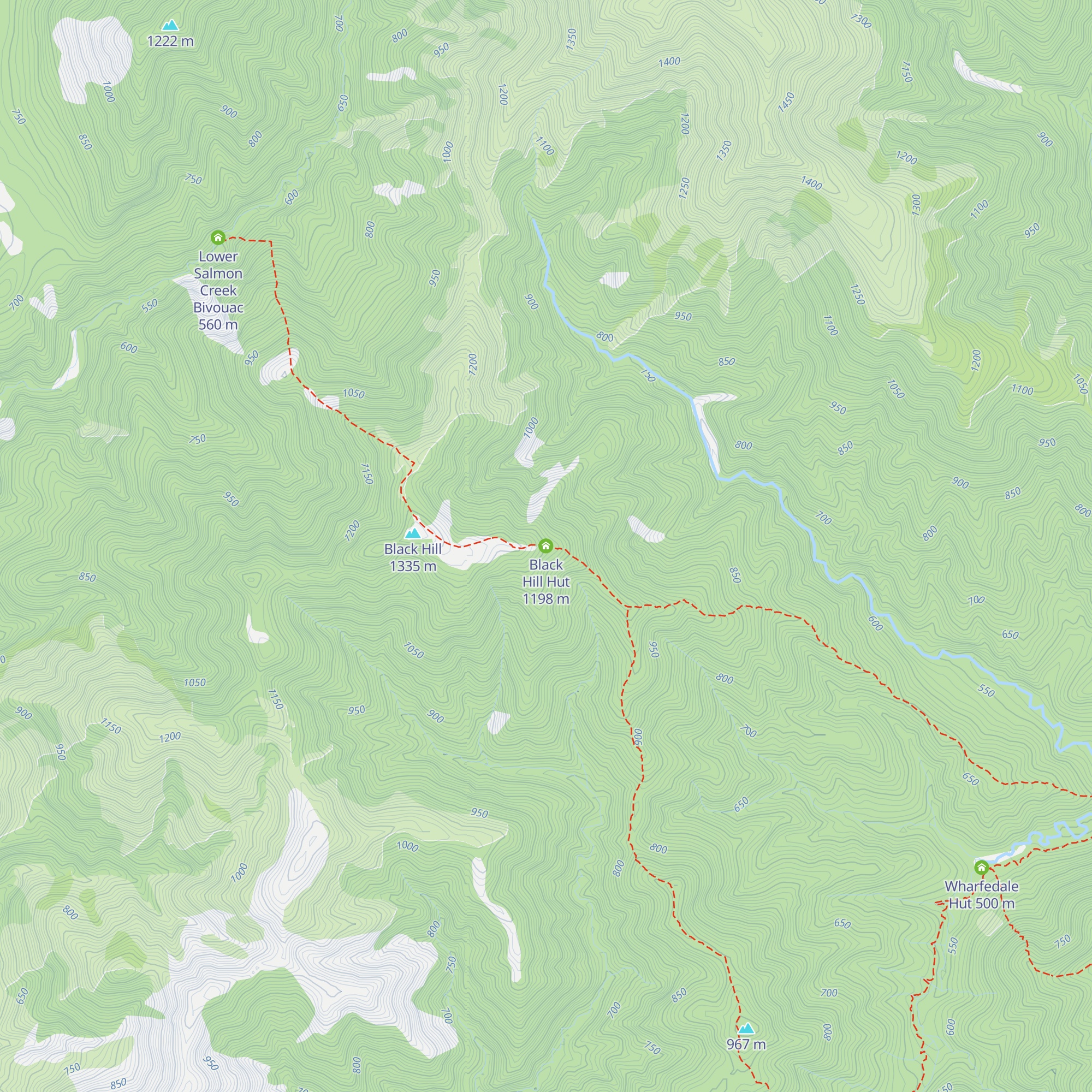 Black Hill Hut map