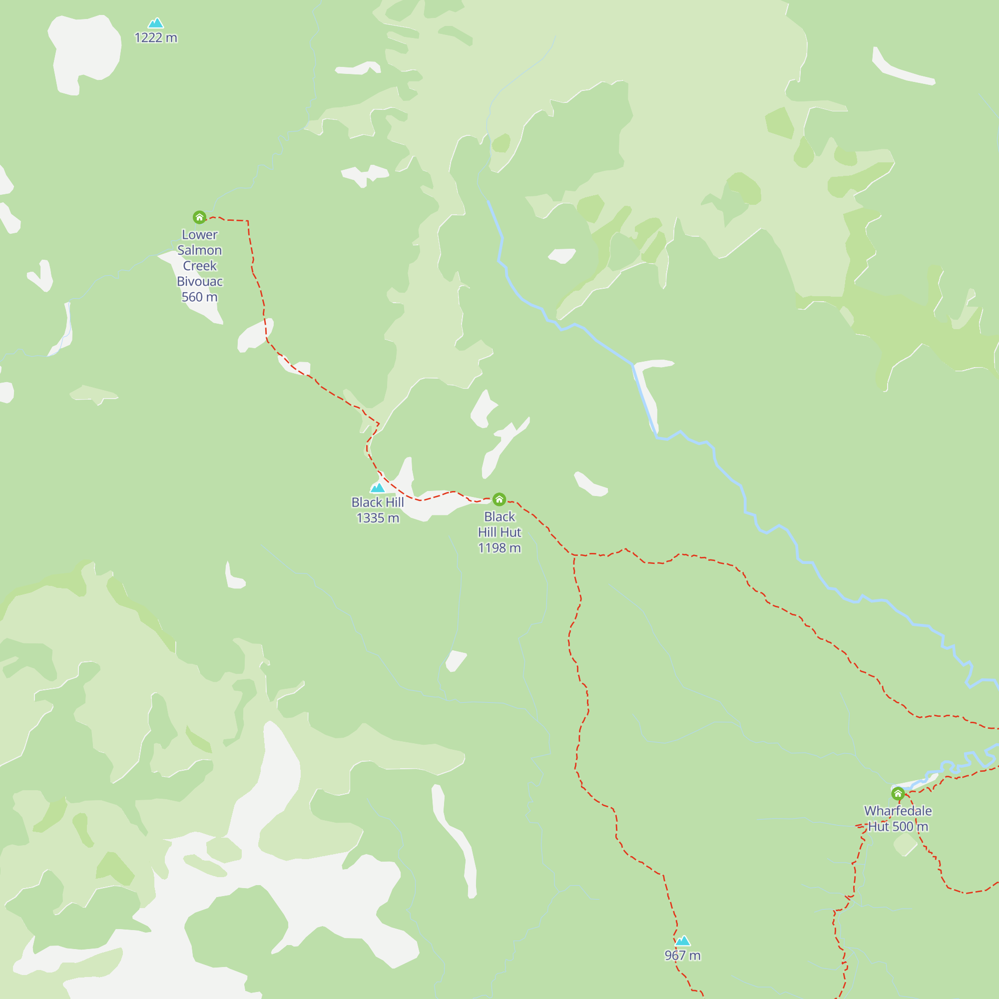 Black Hill Hut map