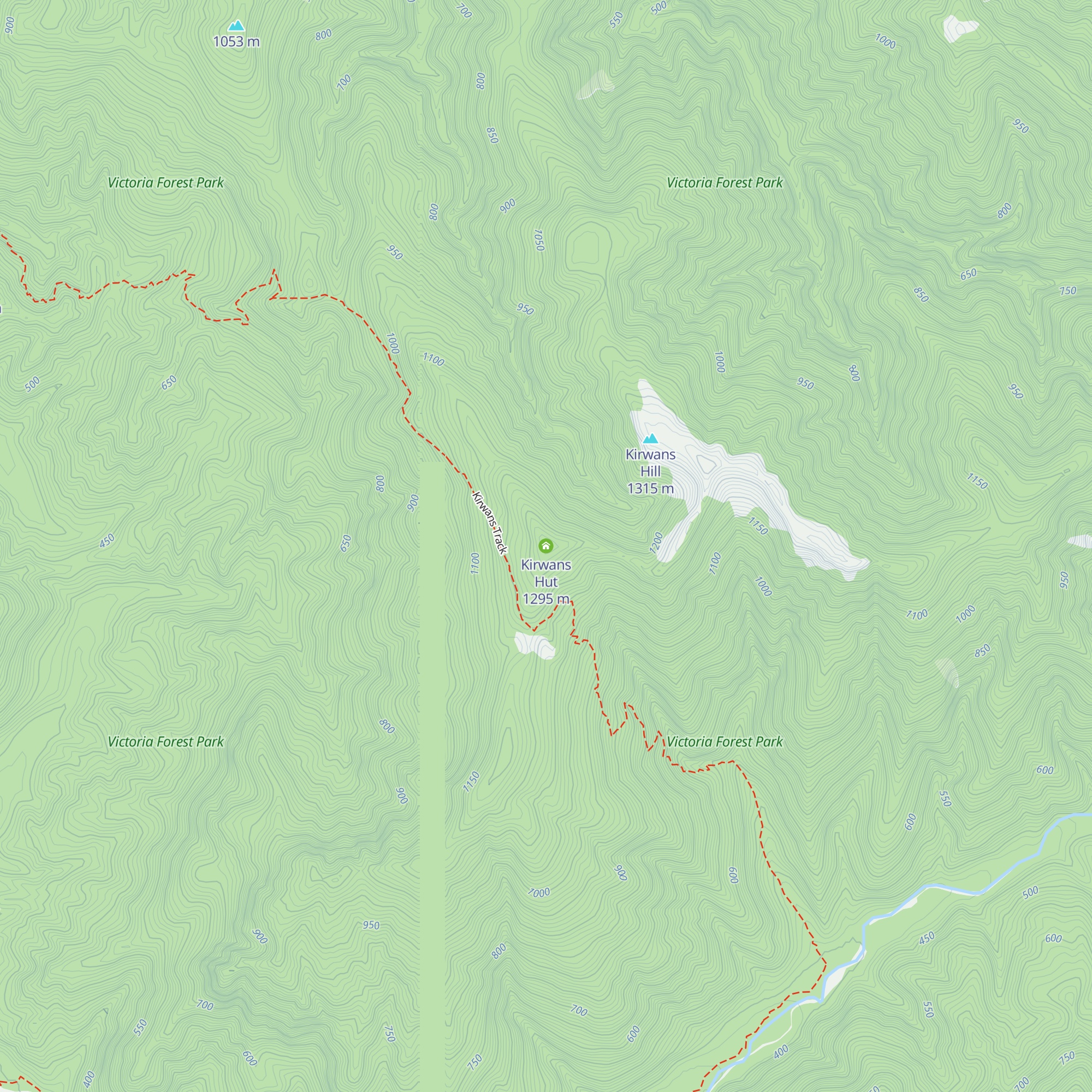 Kirwans Hut map