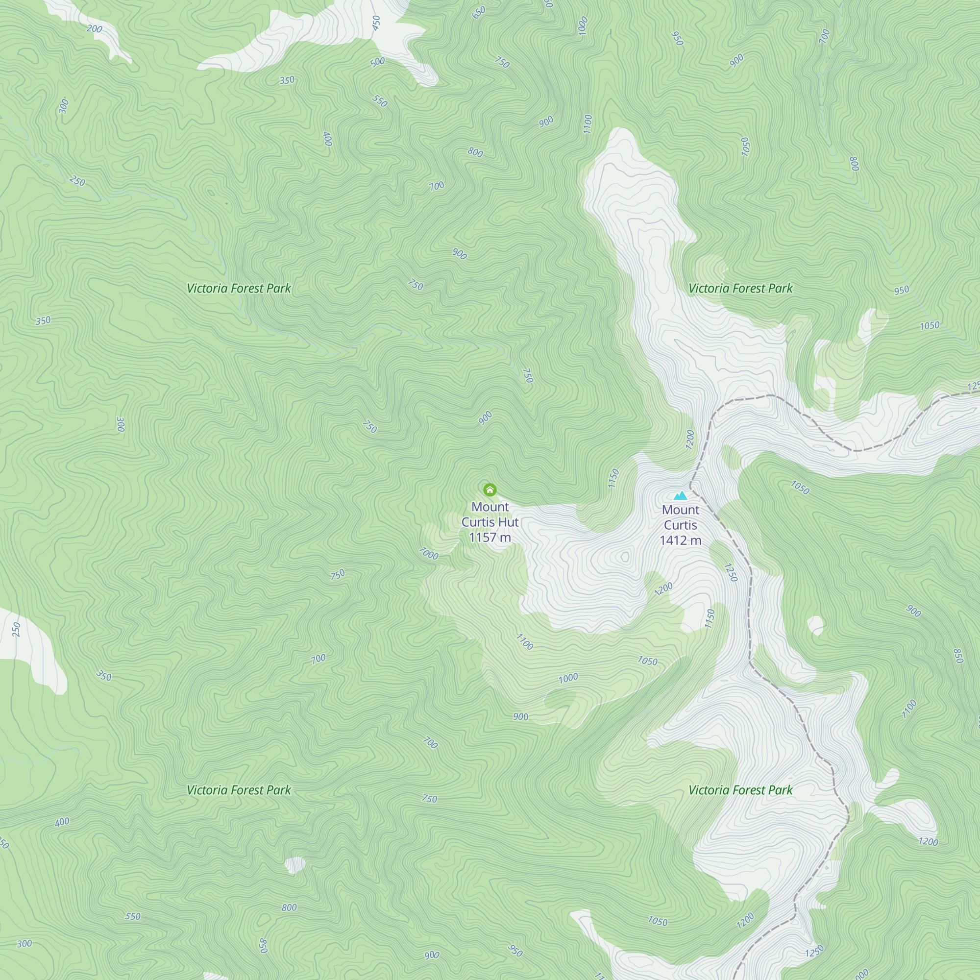 Mount Curtis Hut map