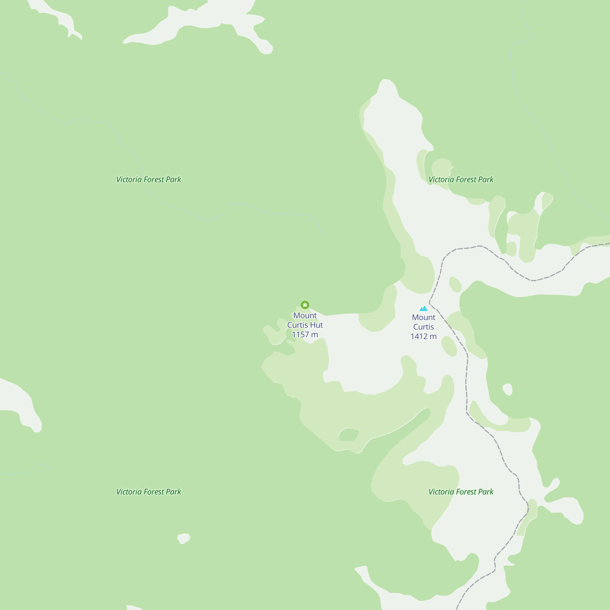 Mount Curtis Hut map