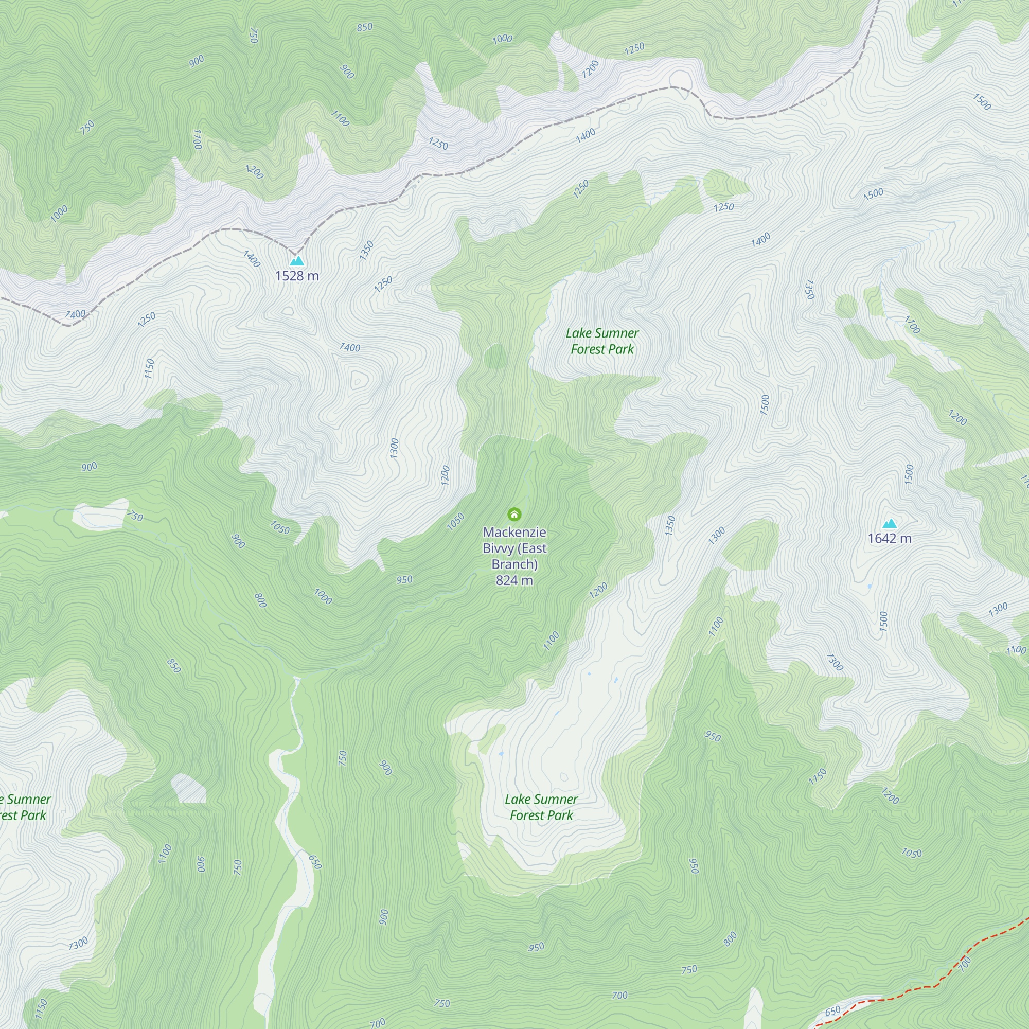 Mackenzie Bivvy (East Branch) map