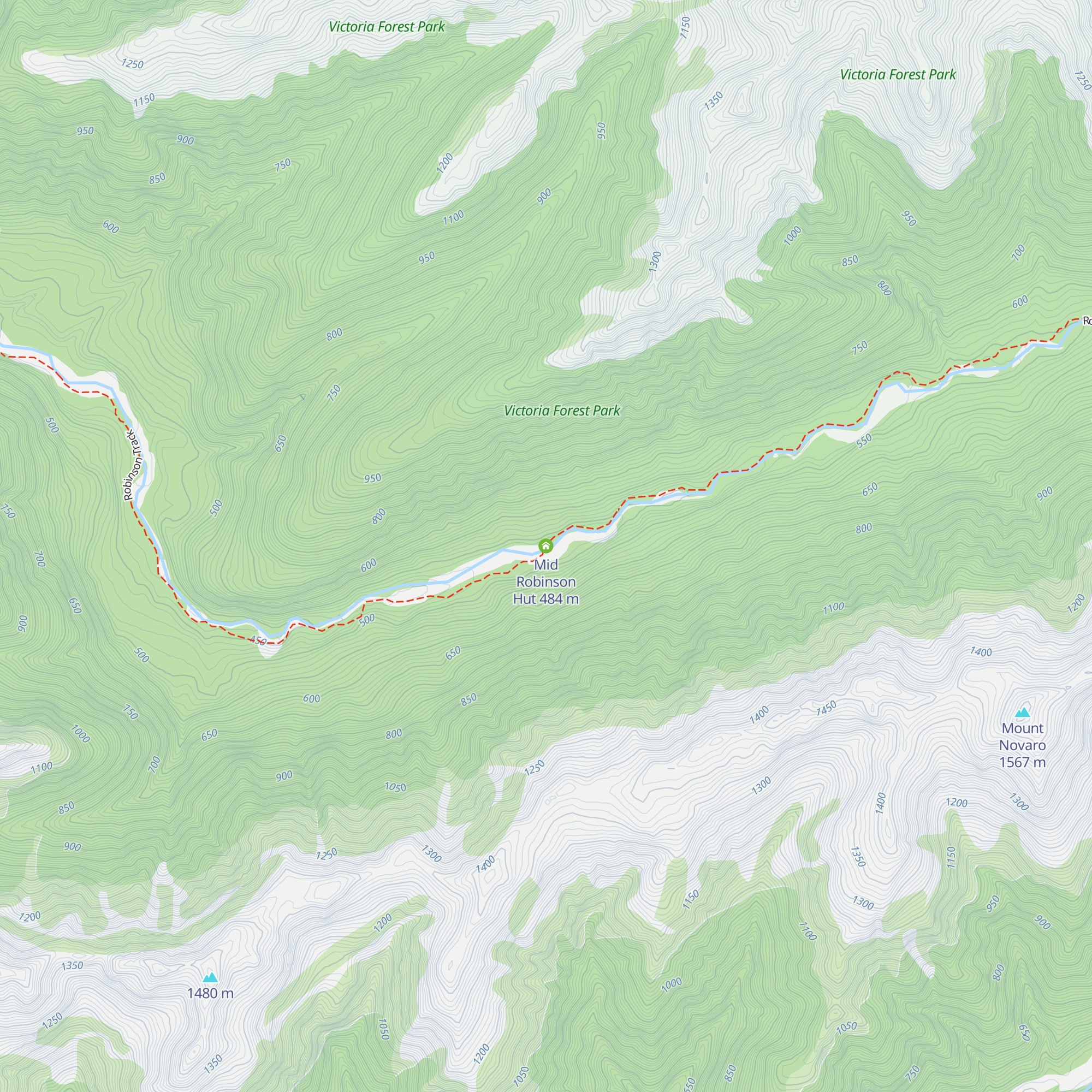 Mid Robinson Hut map
