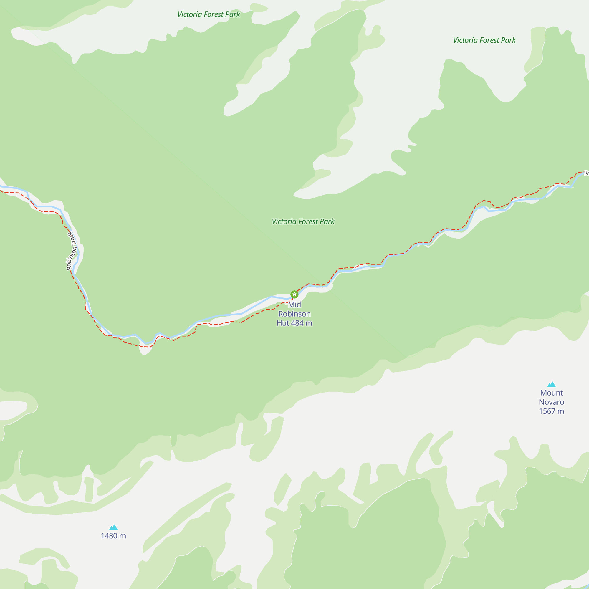 Mid Robinson Hut map