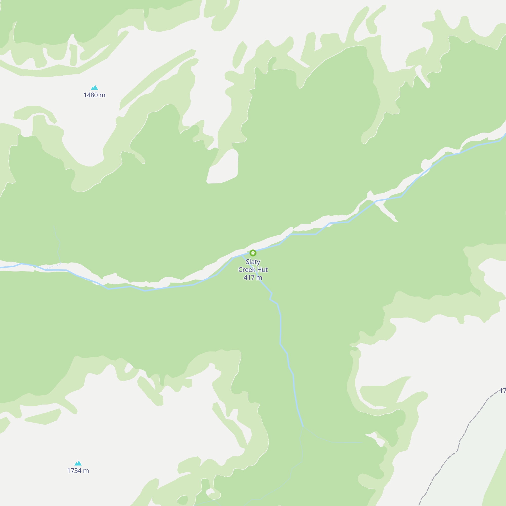 Slaty Creek Hut map