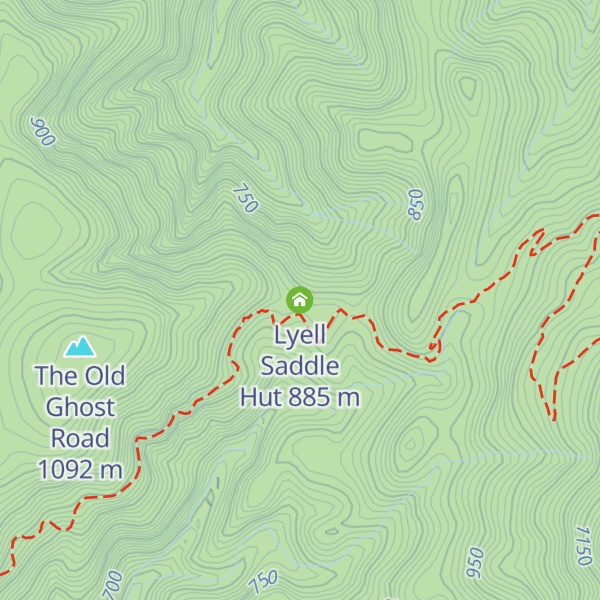 Map of Lyell Saddle Hut