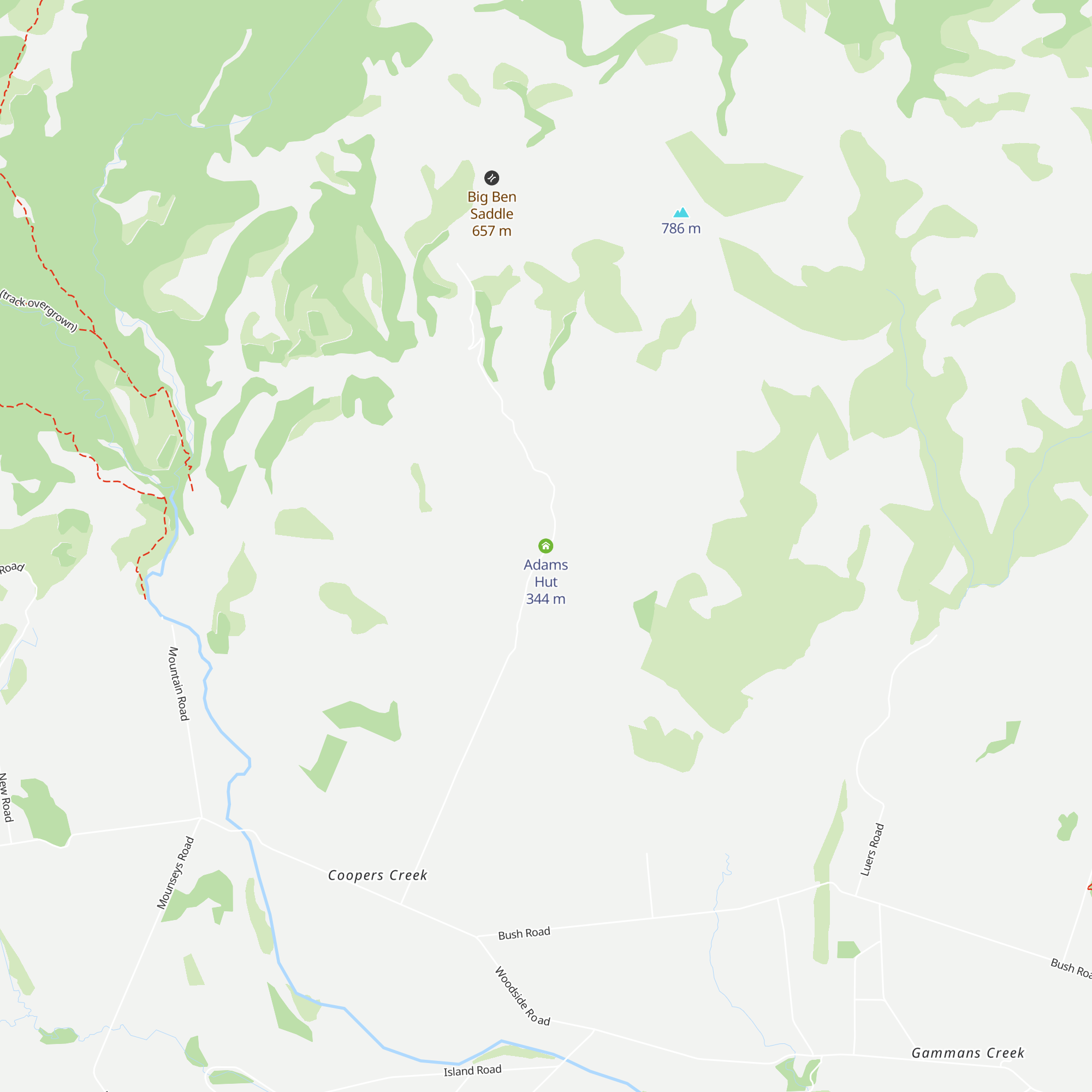 Adams Hut map