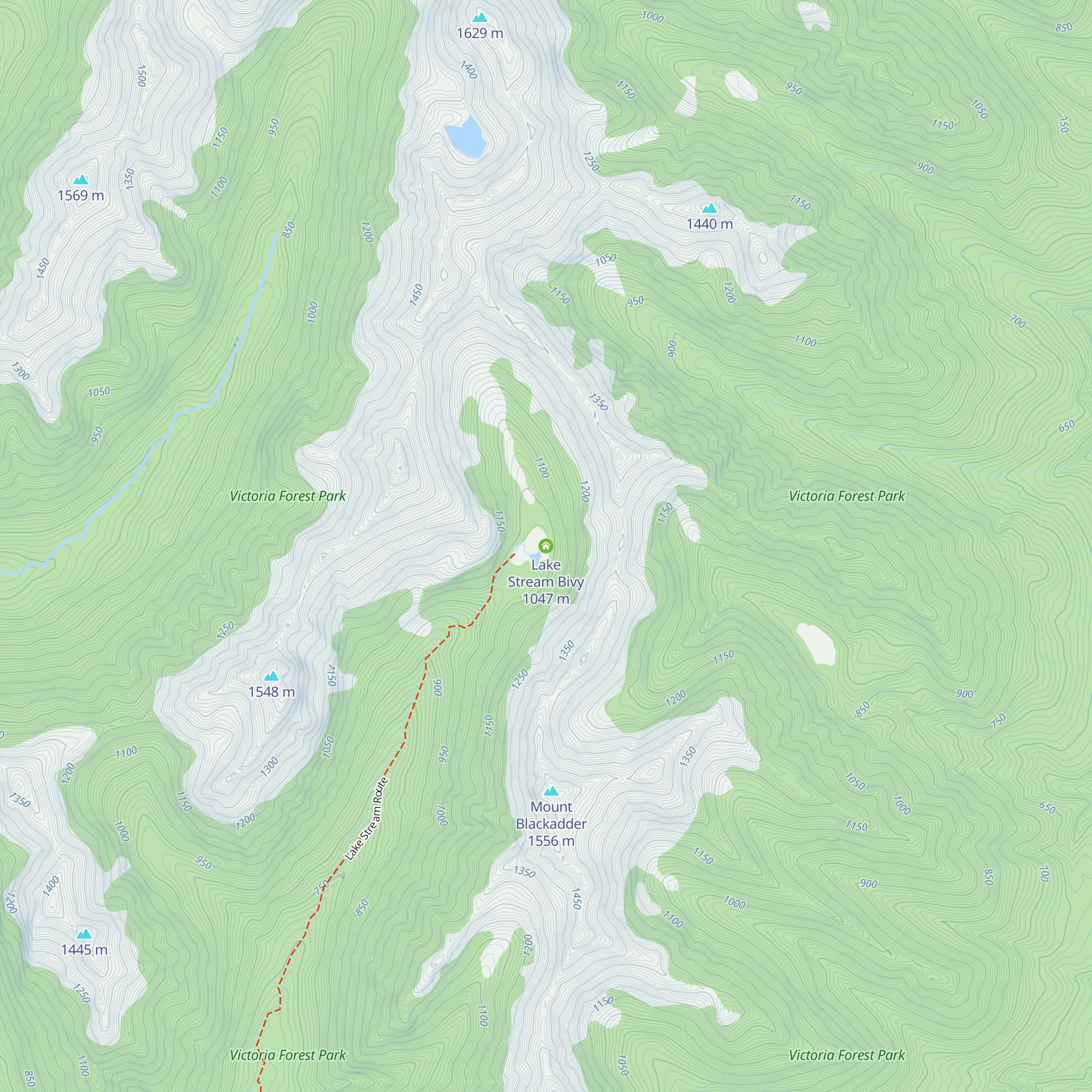 Lake Stream Bivy map