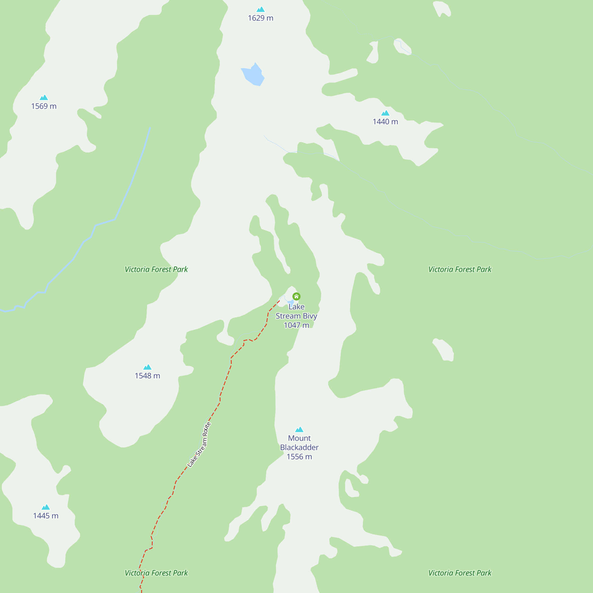 Lake Stream Bivy map