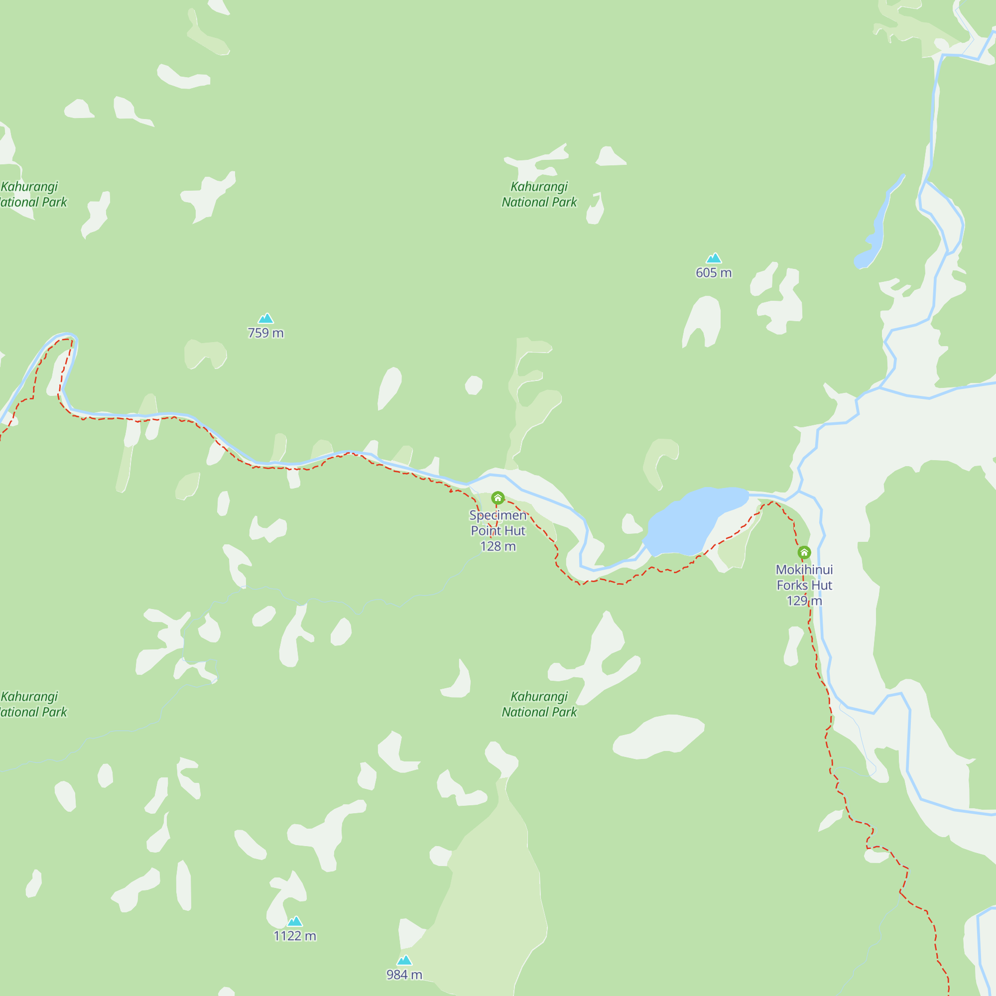 Specimen Point Hut map