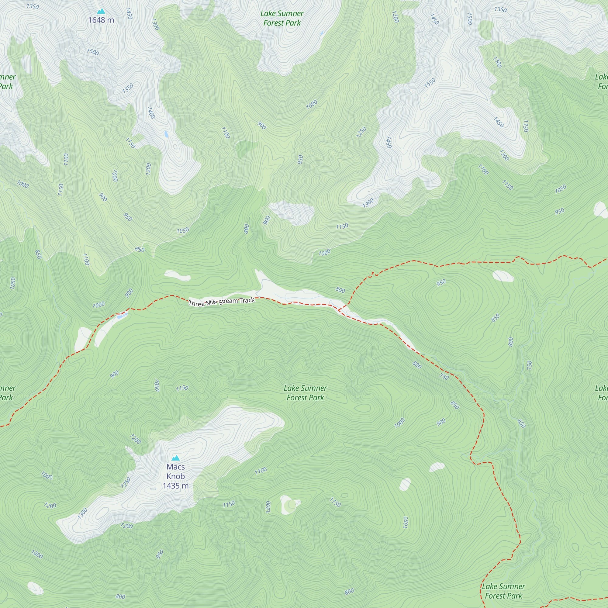 Three Mile Stream Hut map