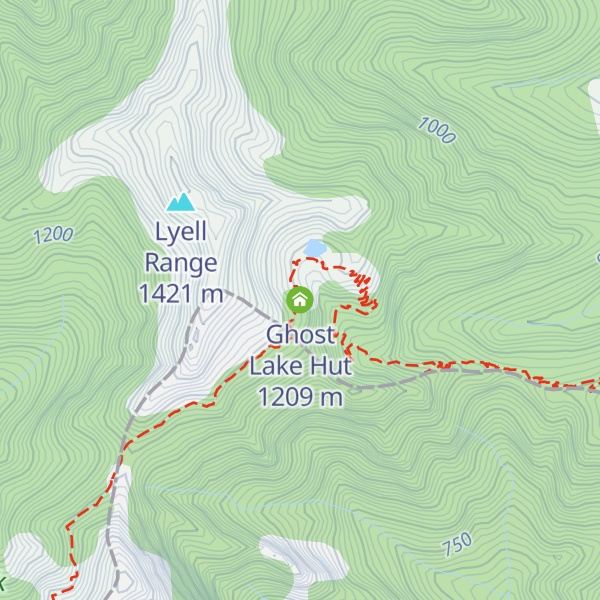Map of Ghost Lake Hut