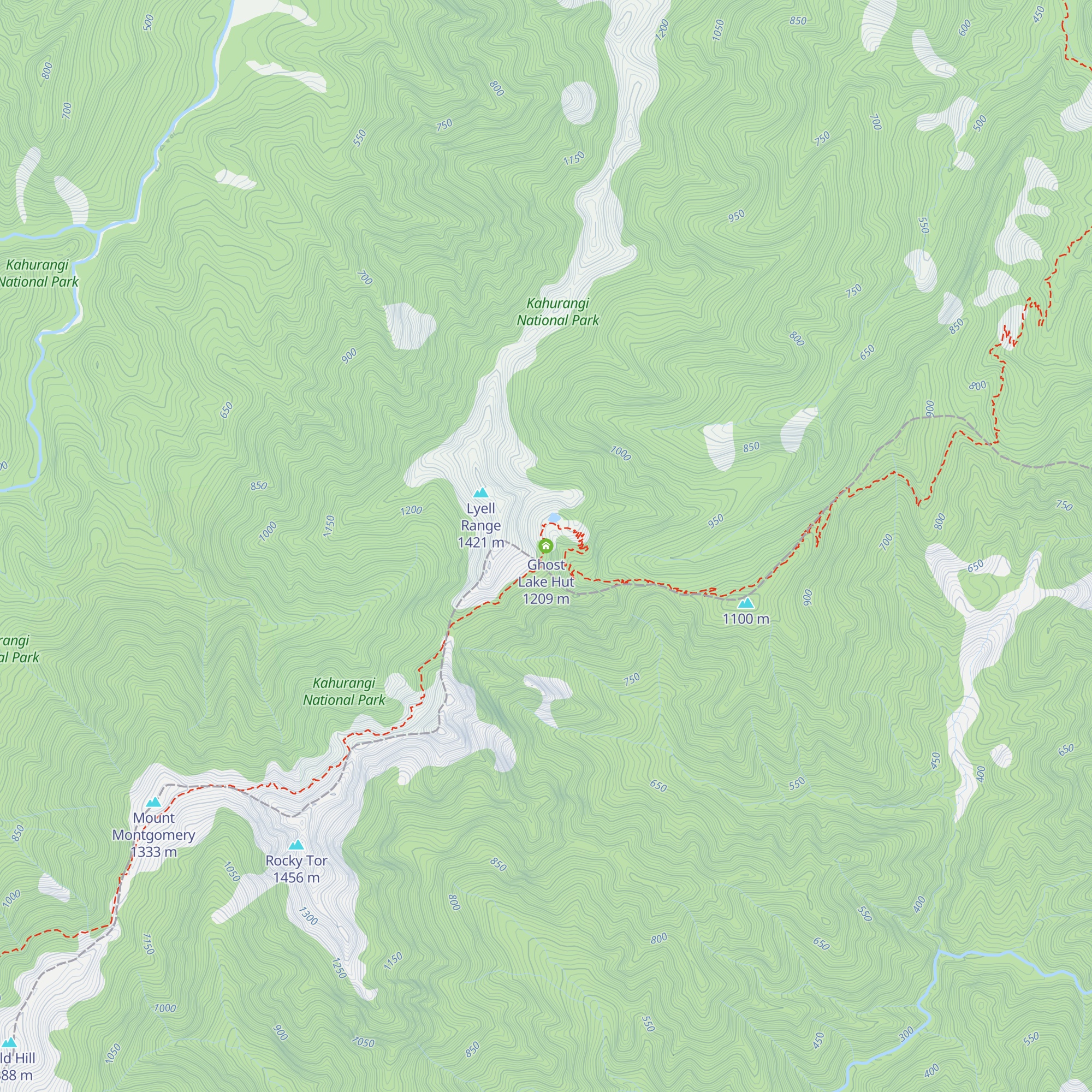 Ghost Lake Hut map