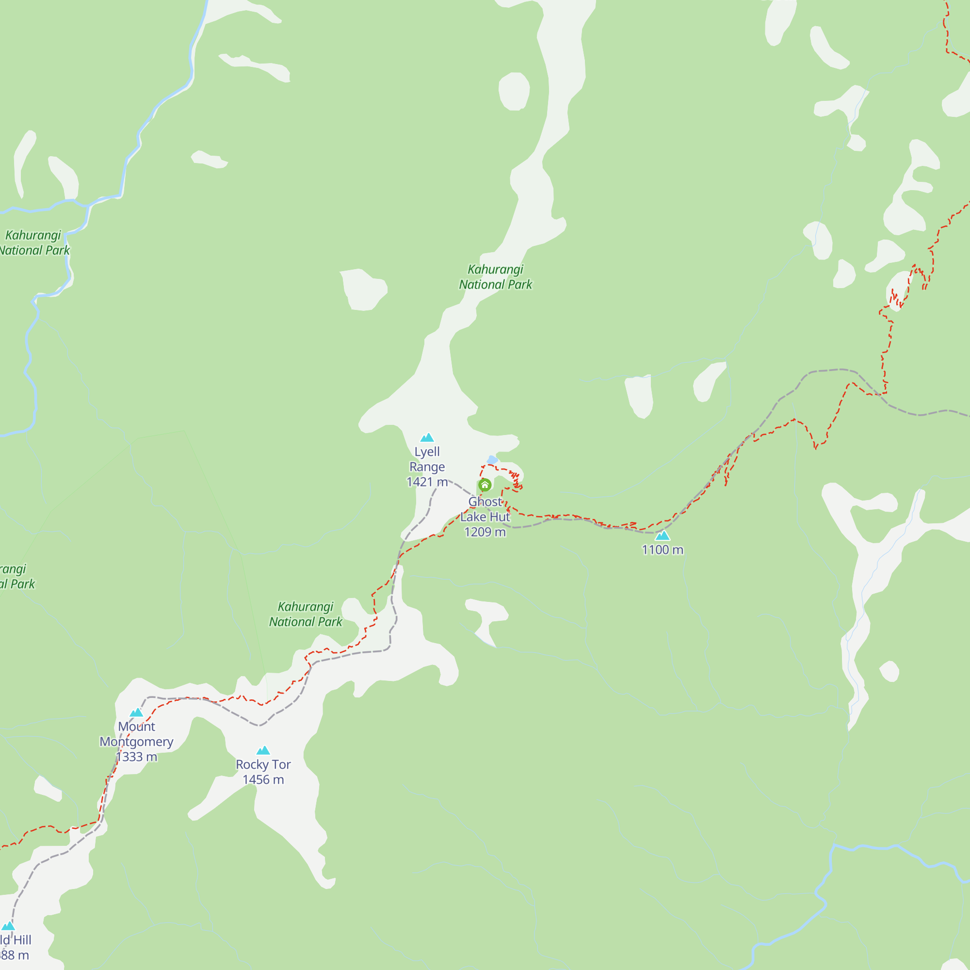 Ghost Lake Hut map