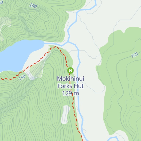Map of Mokihinui Forks Hut