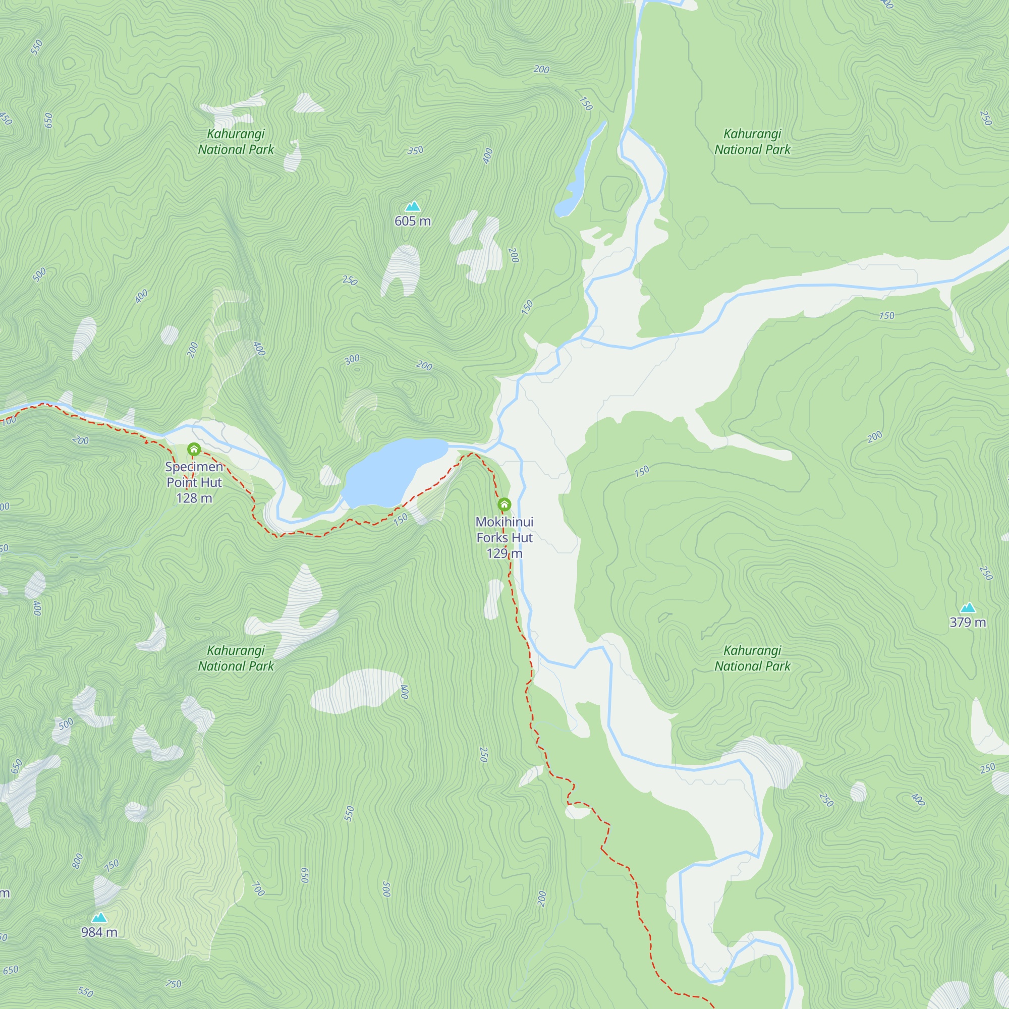 Mokihinui Forks Hut map