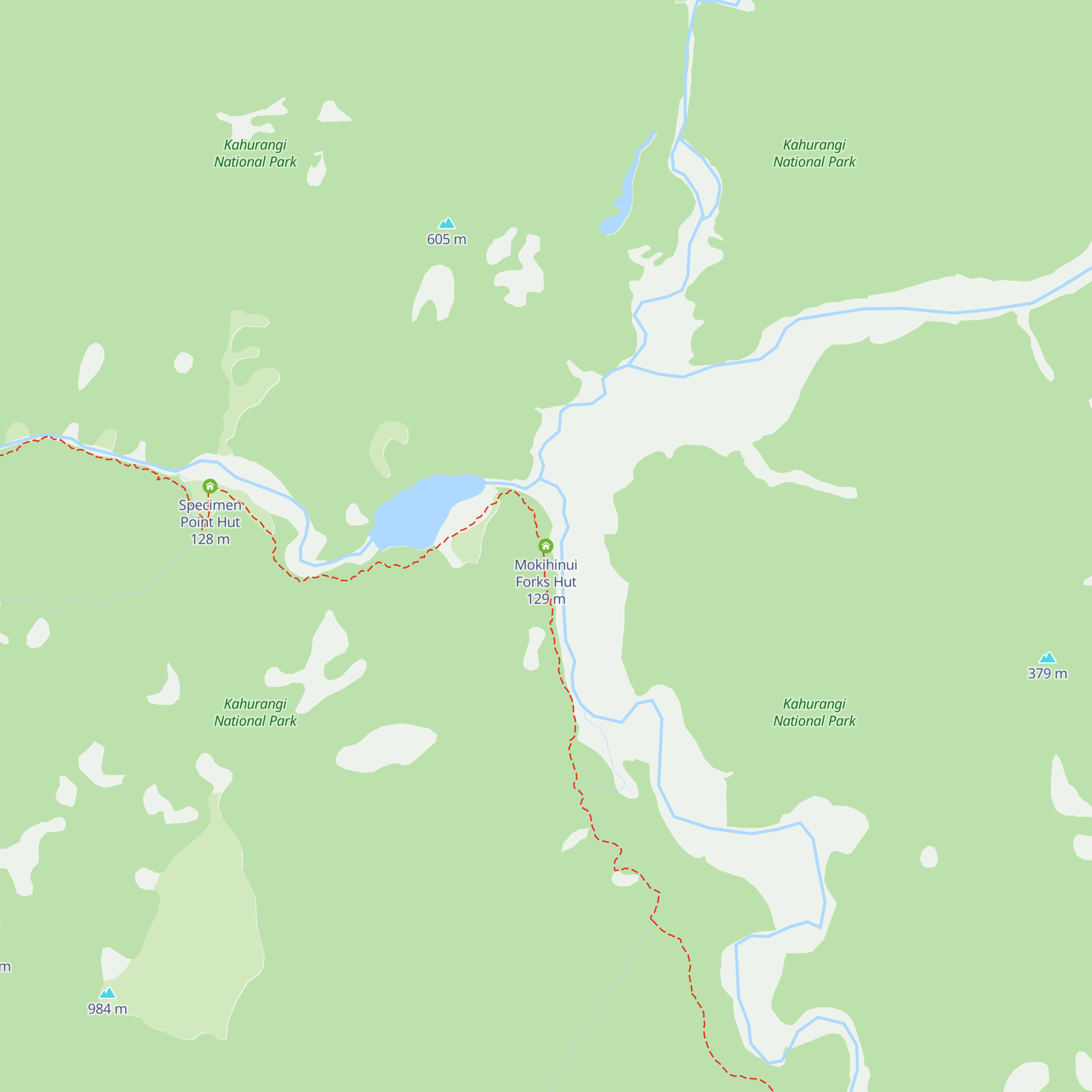 Mokihinui Forks Hut map