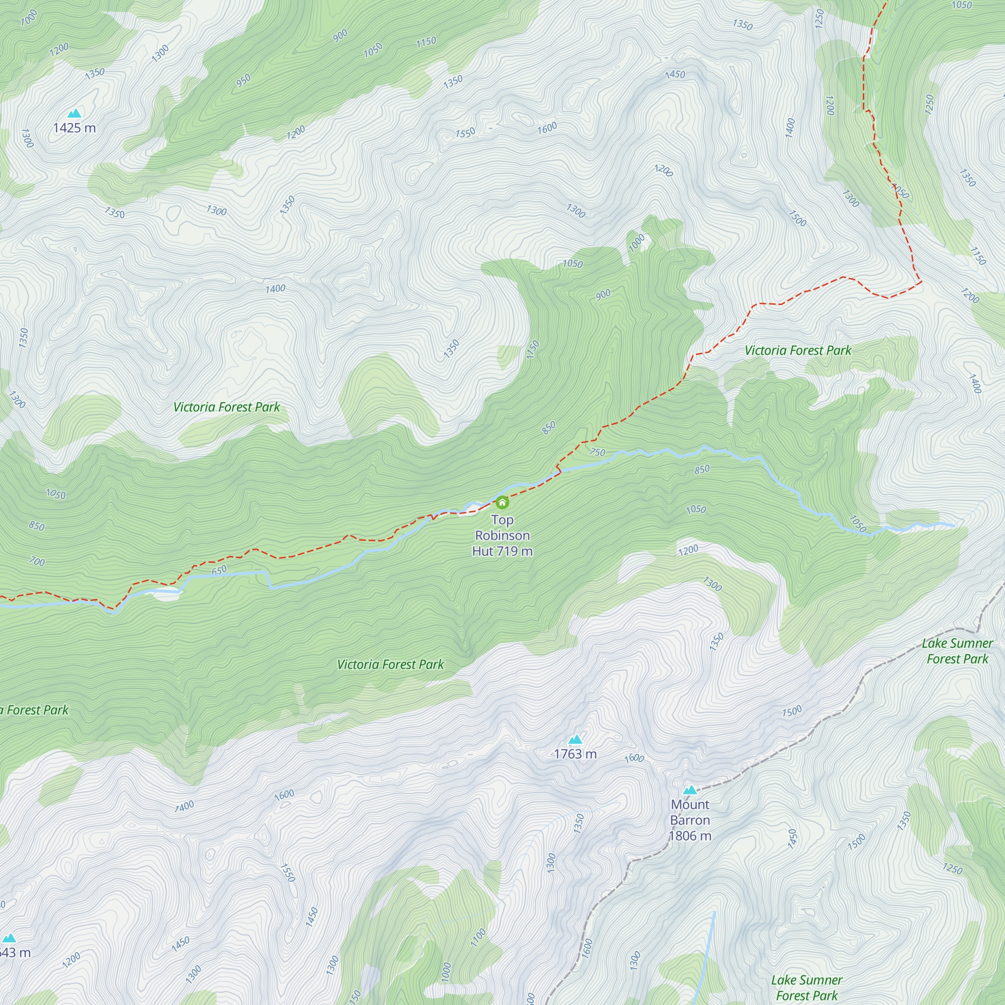 Top Robinson Hut map