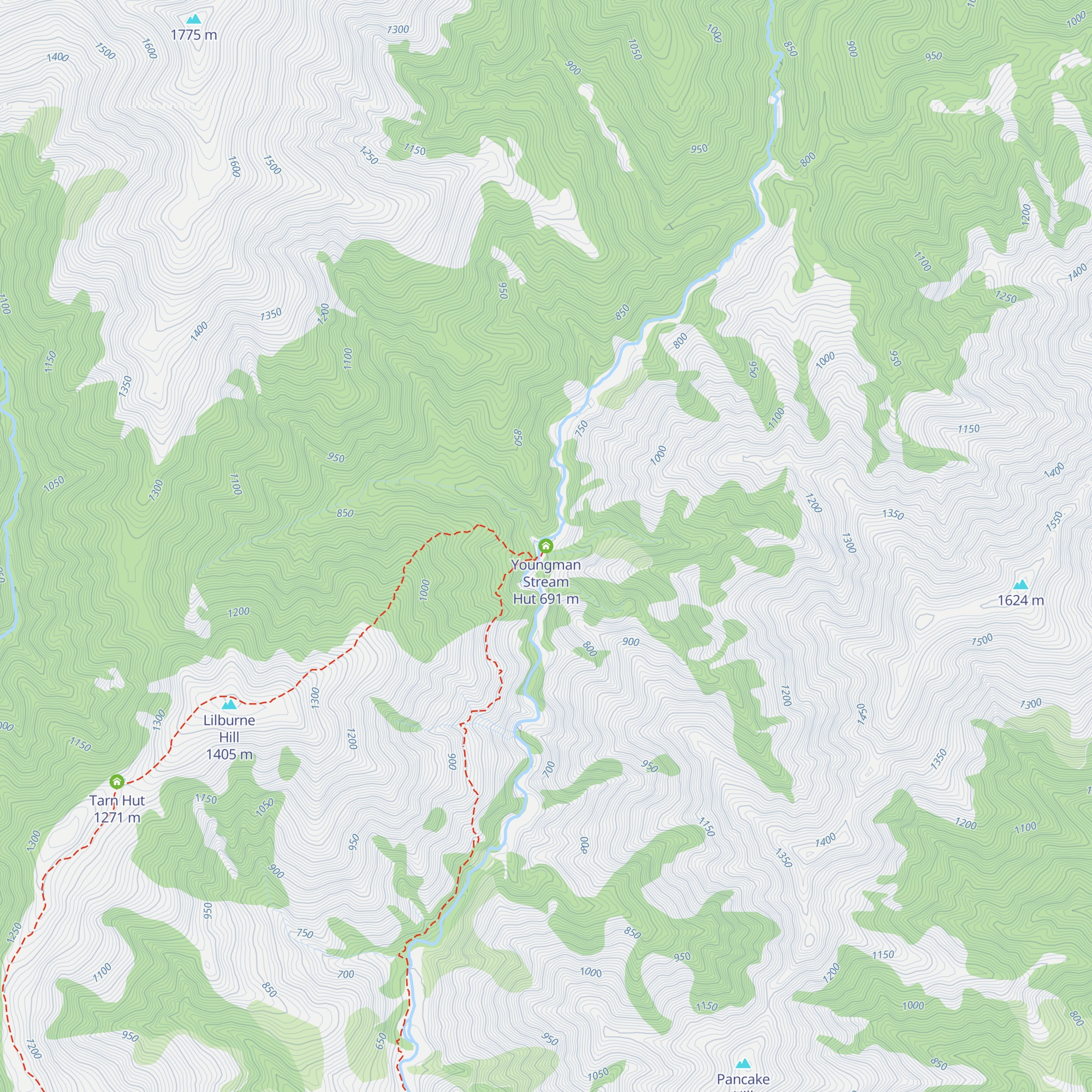 Youngman Stream Hut map