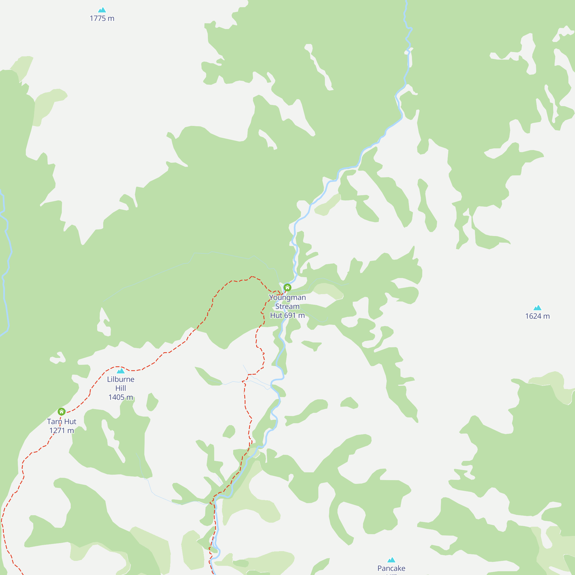 Youngman Stream Hut map
