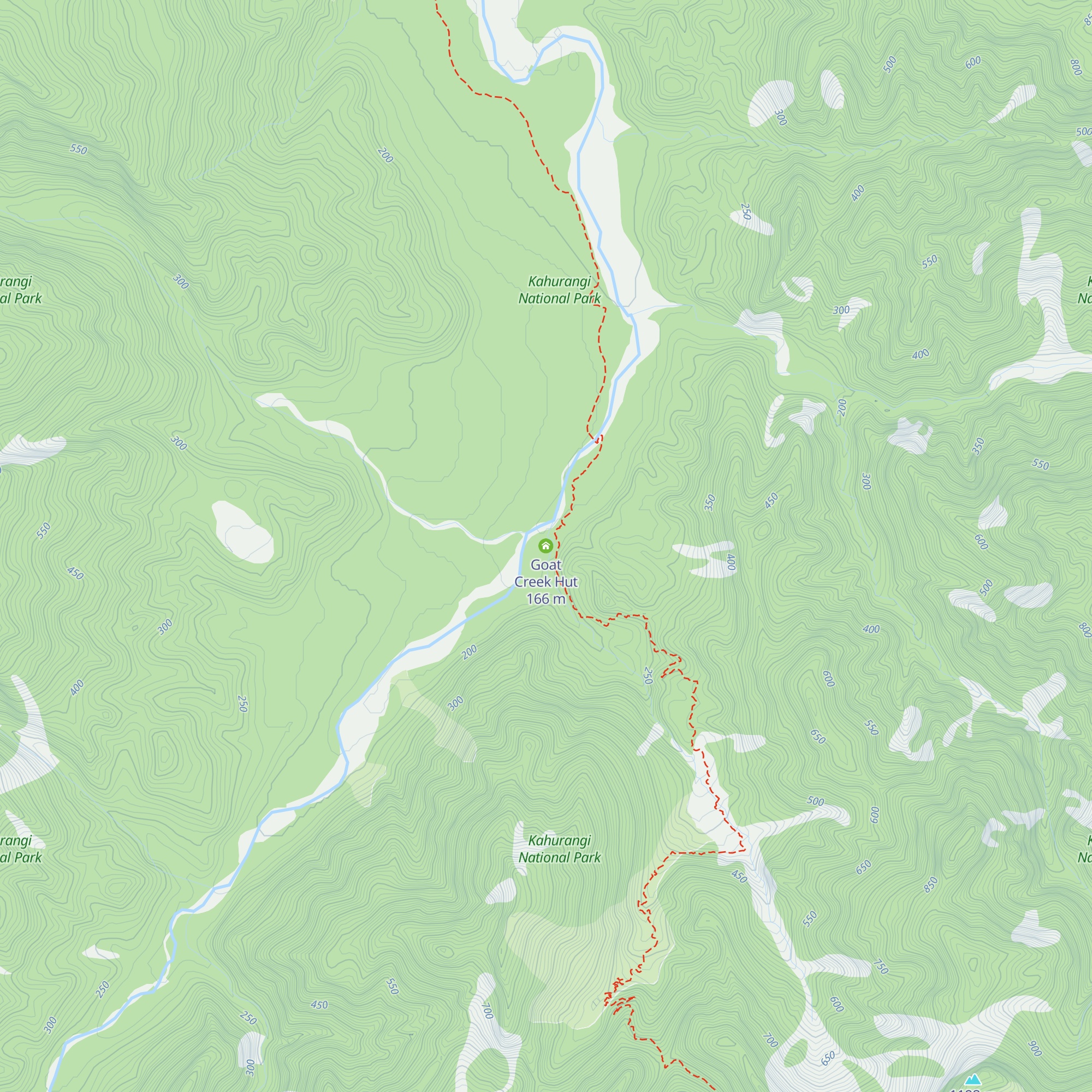 Goat Creek Hut map