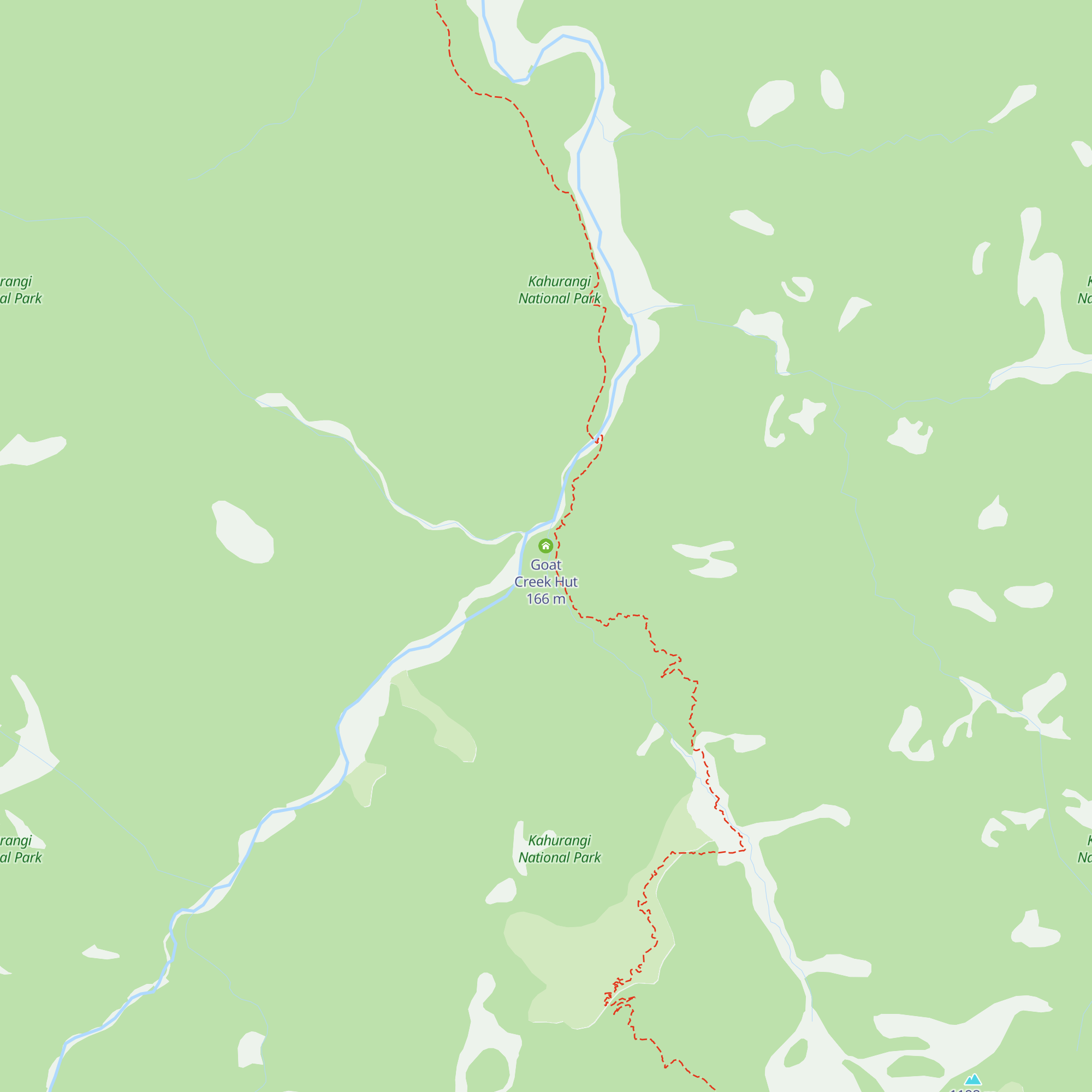 Goat Creek Hut map