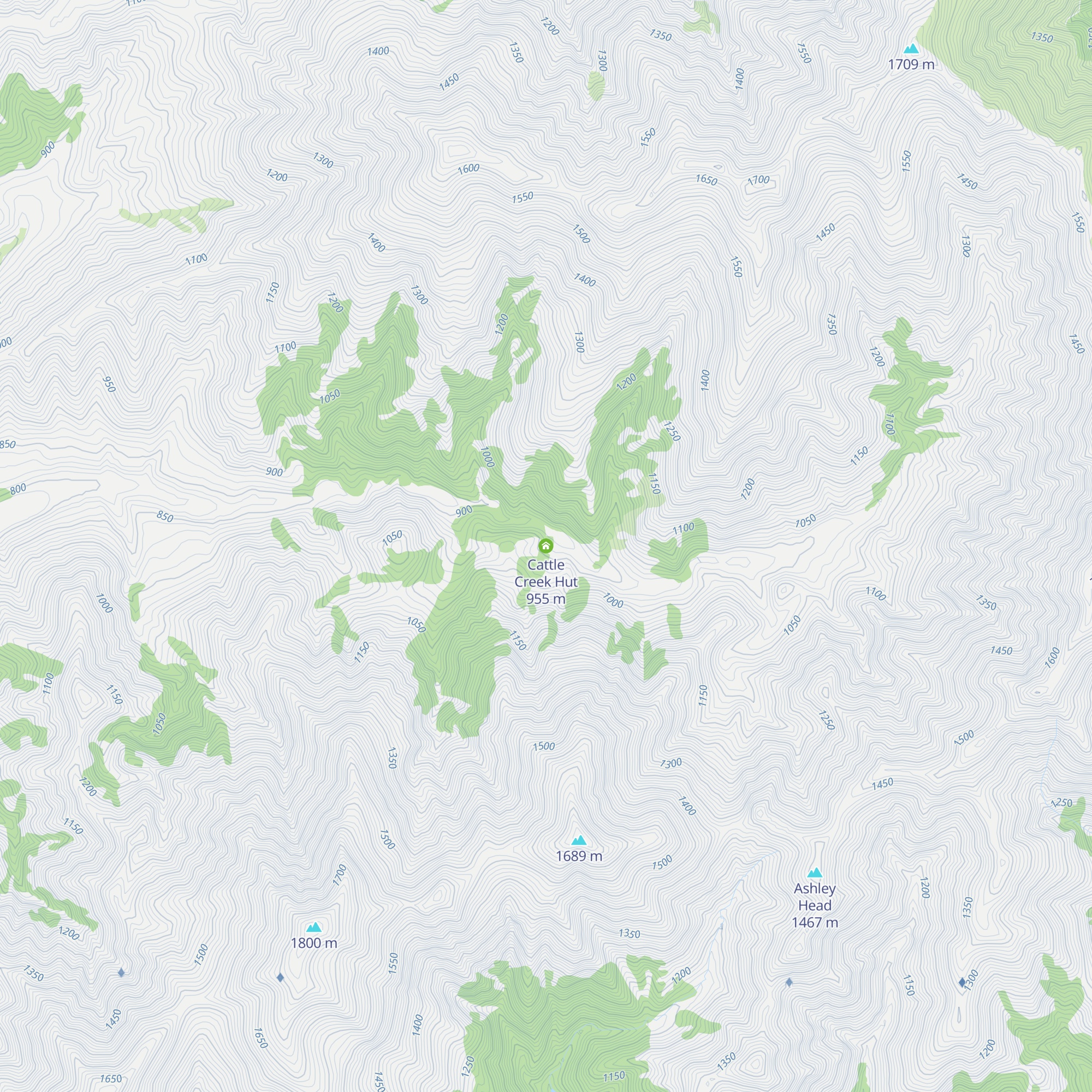 Cattle Creek Hut map