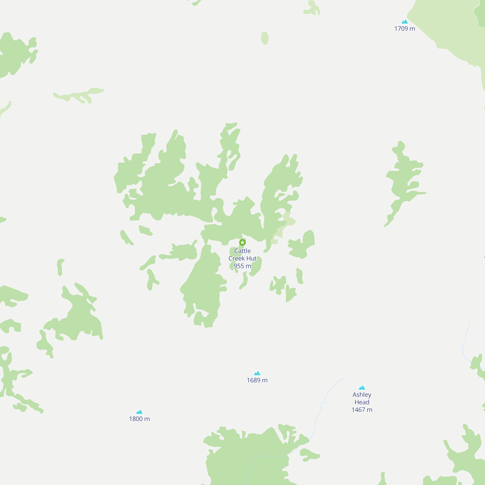 Cattle Creek Hut map
