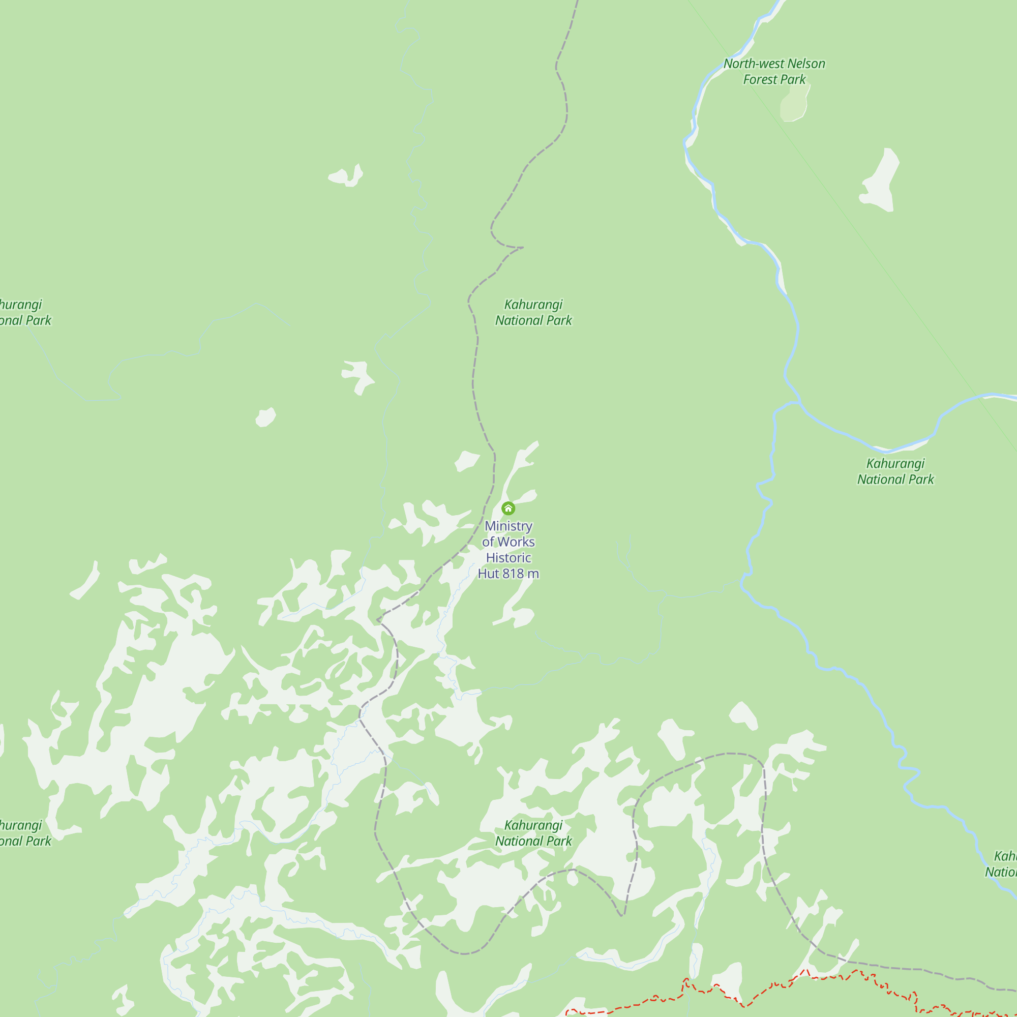 Ministry of Works Historic Hut map