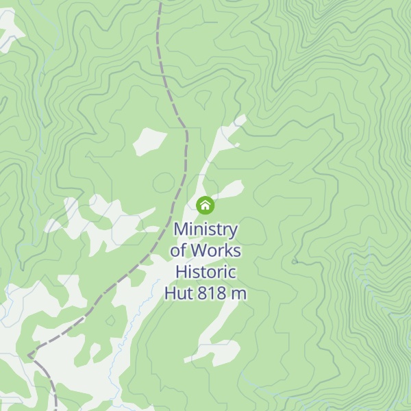 Map of Ministry of Works Historic Hut
