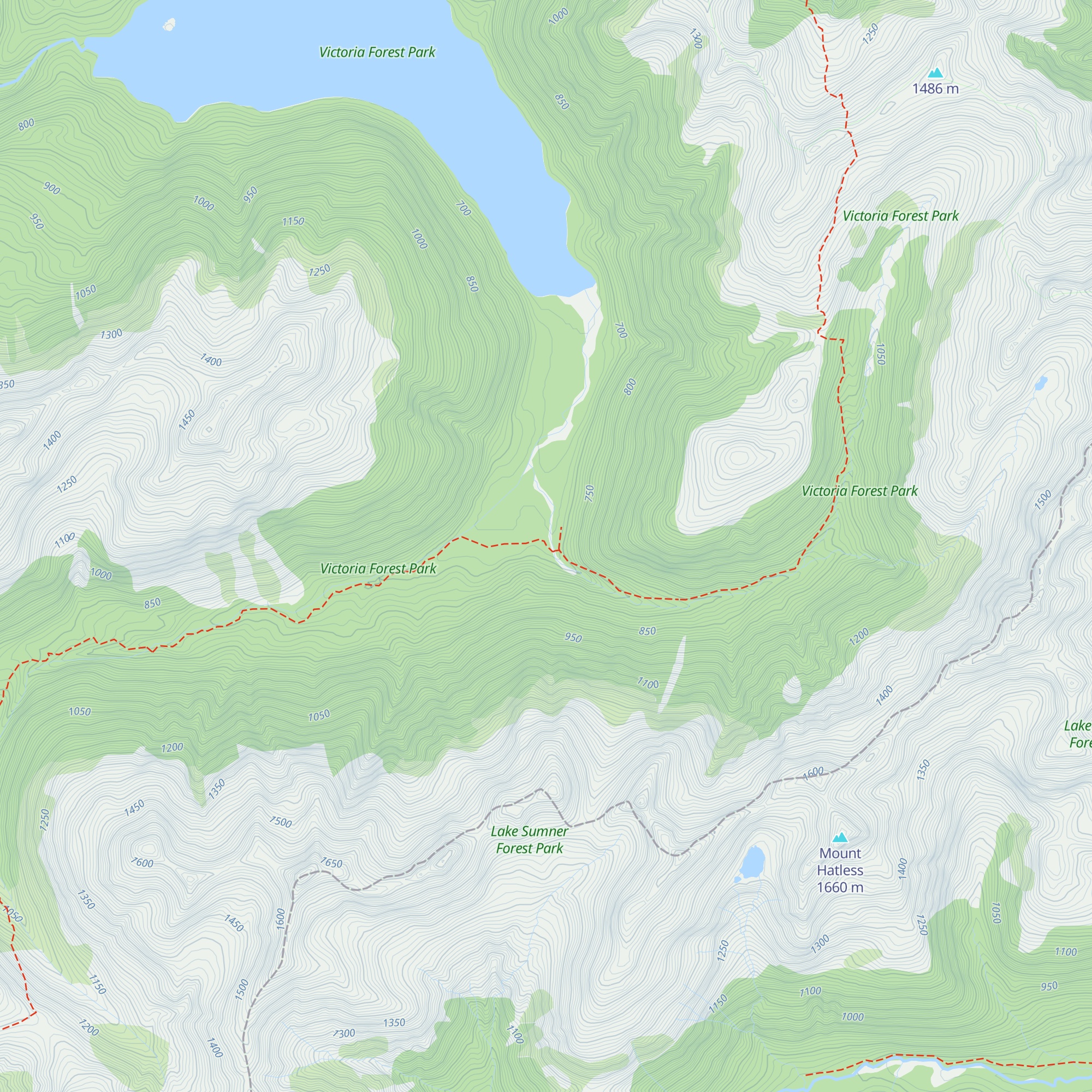 Lake Christabel Hut map
