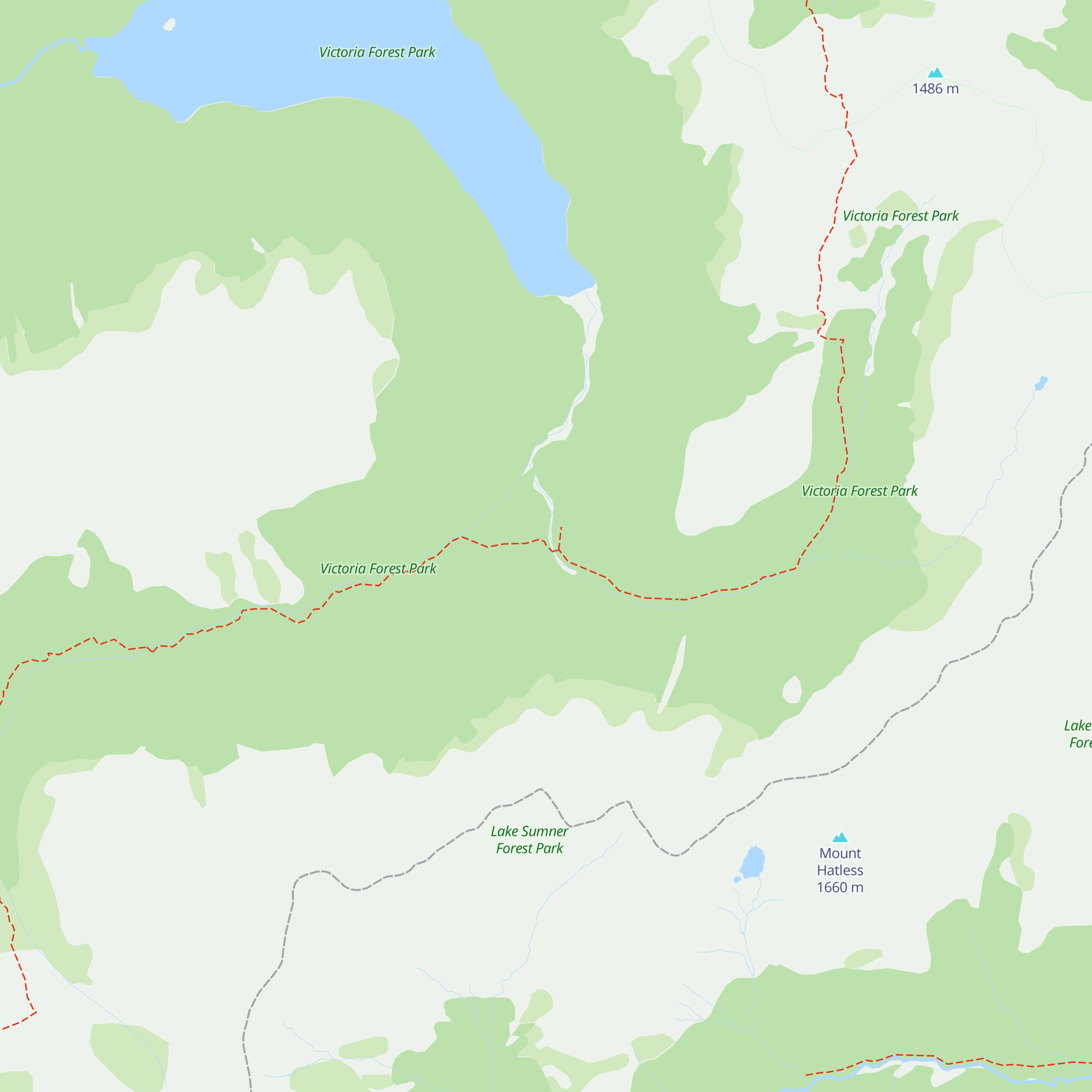 Lake Christabel Hut map